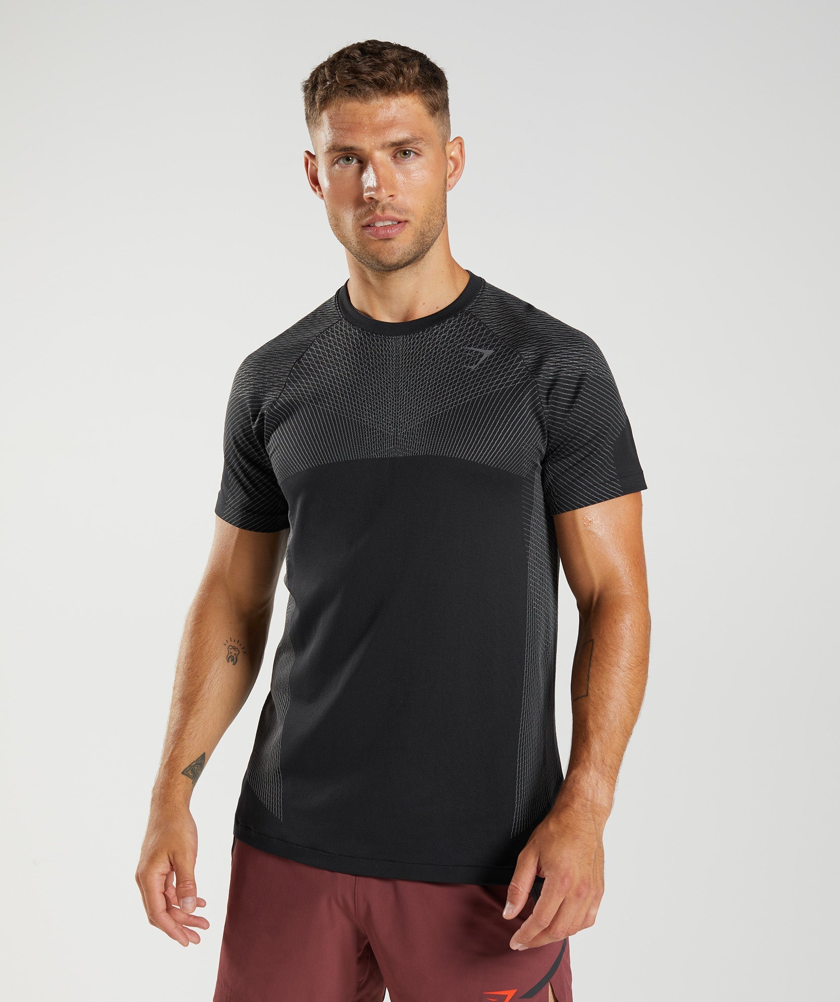 Black / Grey Men's Gymshark Apex Seamless T Shirts | XQLWDO-831