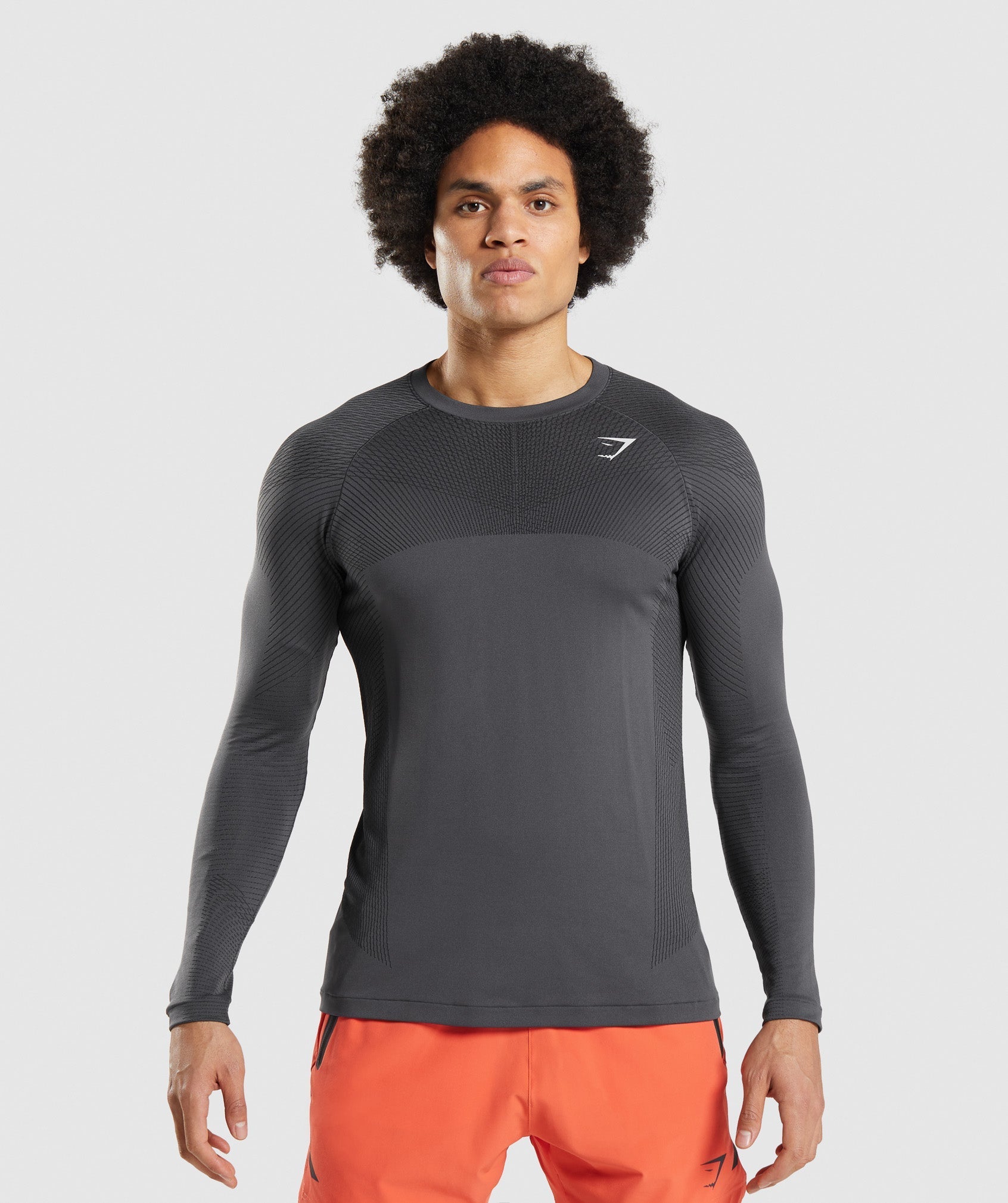 Black Men's Gymshark Apex Seamless Long Sleeve T Shirts | ALCFUO-264