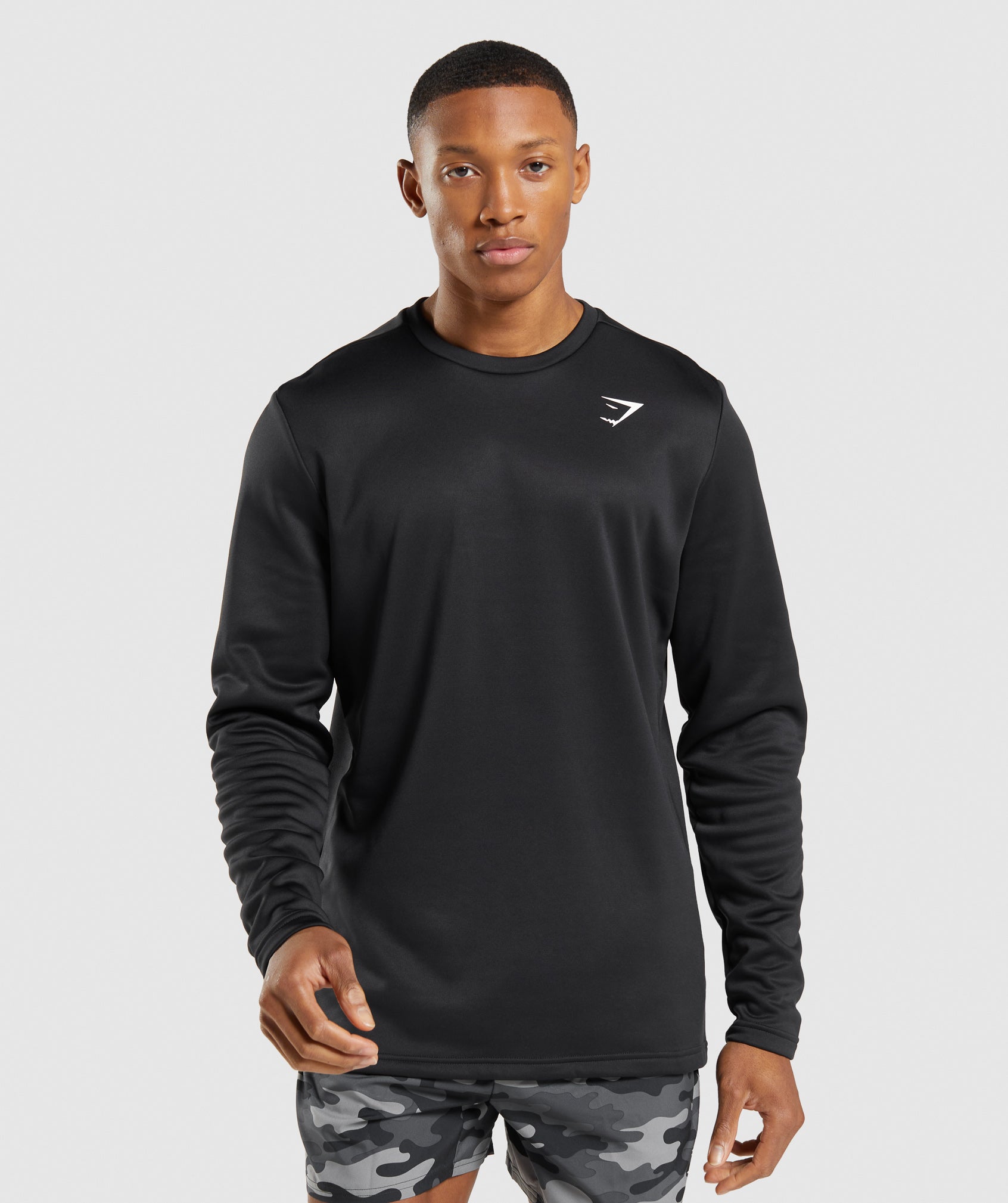 Black Men's Gymshark Arrival Crew Sweatshirts | QZIPVR-640