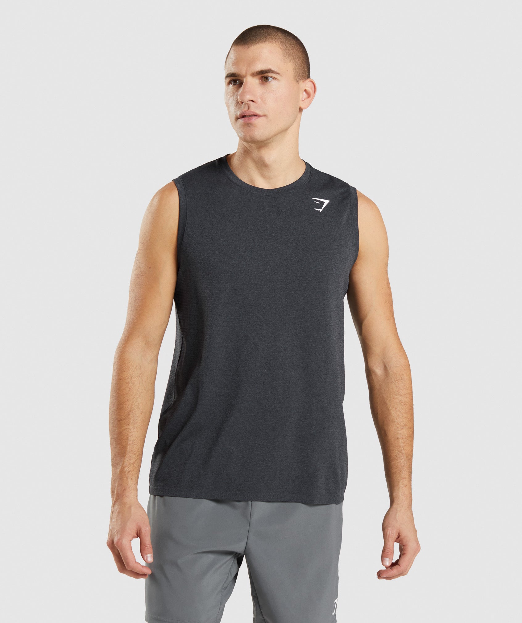 Black Men's Gymshark Arrival Seamless Tanks | FMEIGQ-180