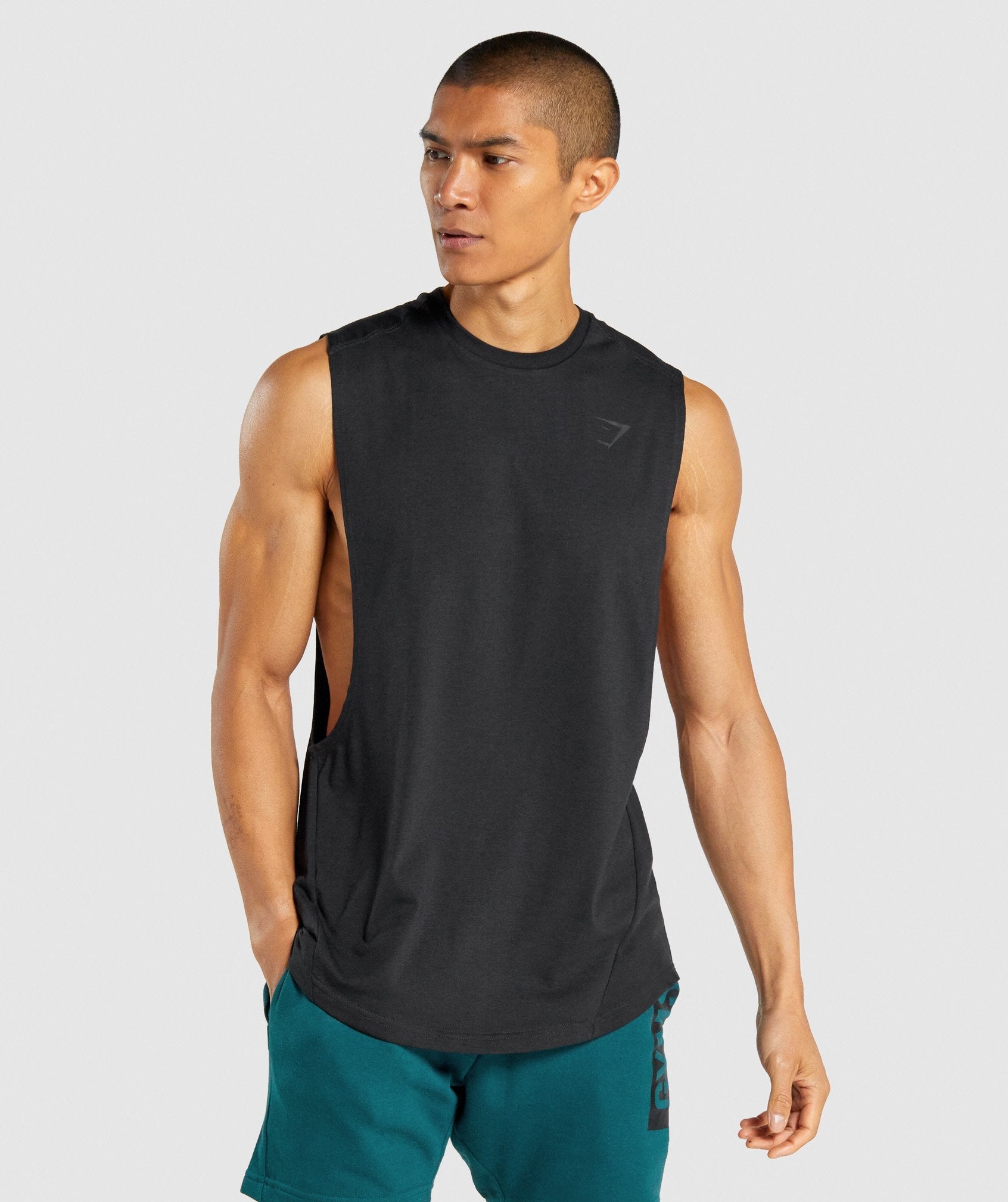 Black Men's Gymshark Bold Drop Arm Tanks | INEBQY-507