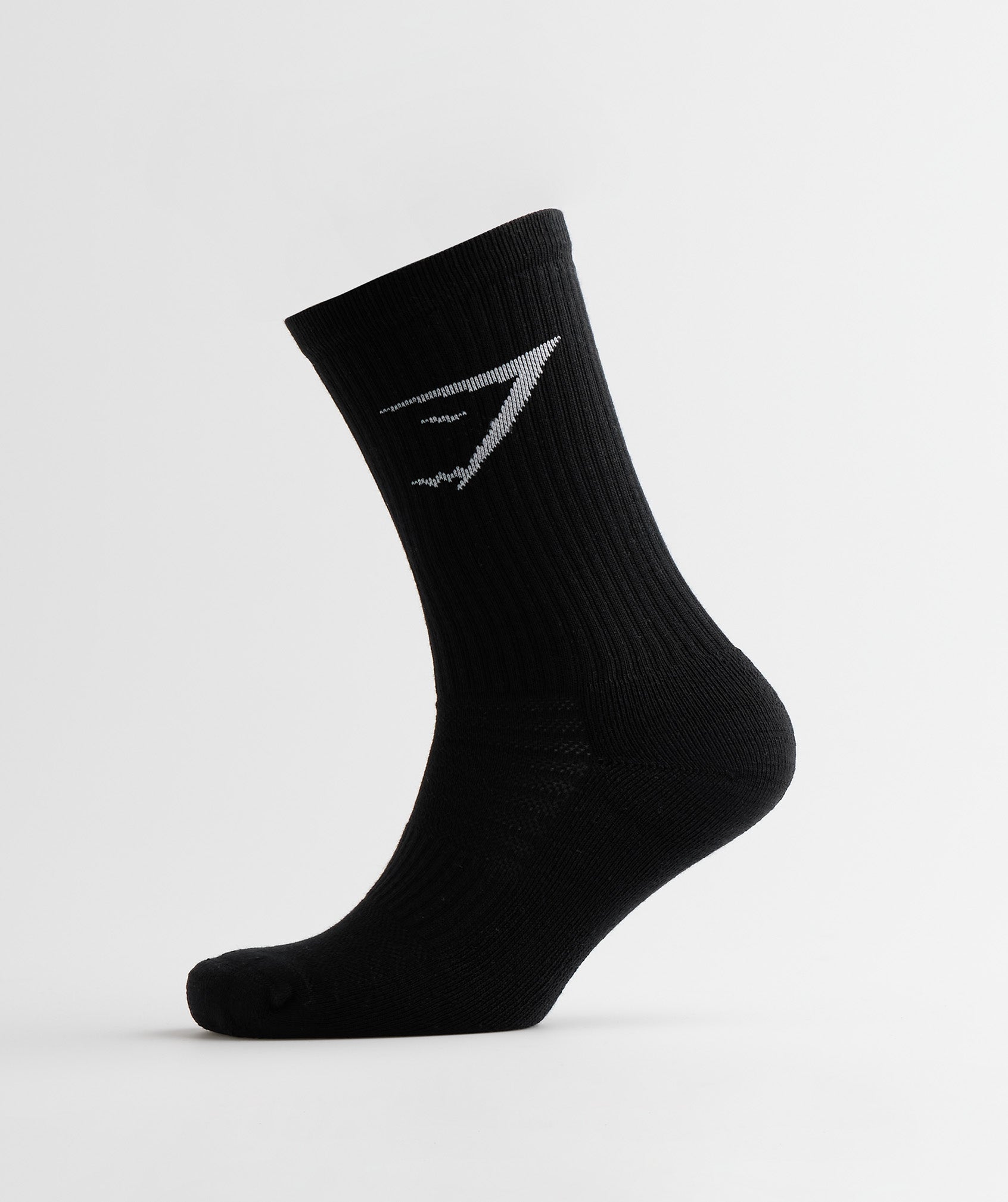 Black Men's Gymshark Crew 3pk Socks | ZJFPKY-683