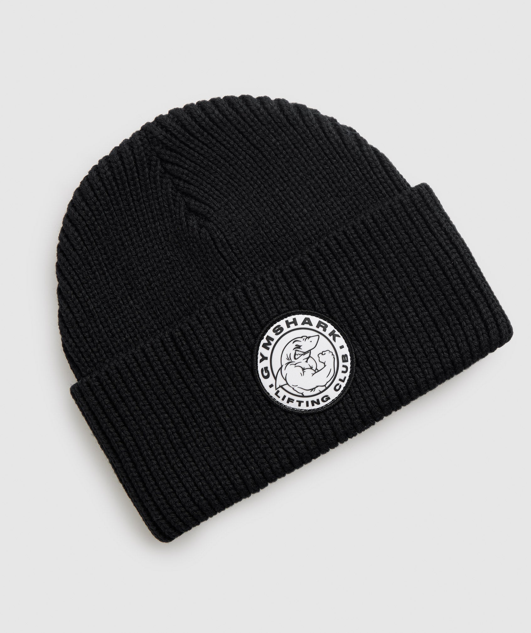 Black Men's Gymshark Legacy Deep Cuff Beanie Hats | BQZHMS-386