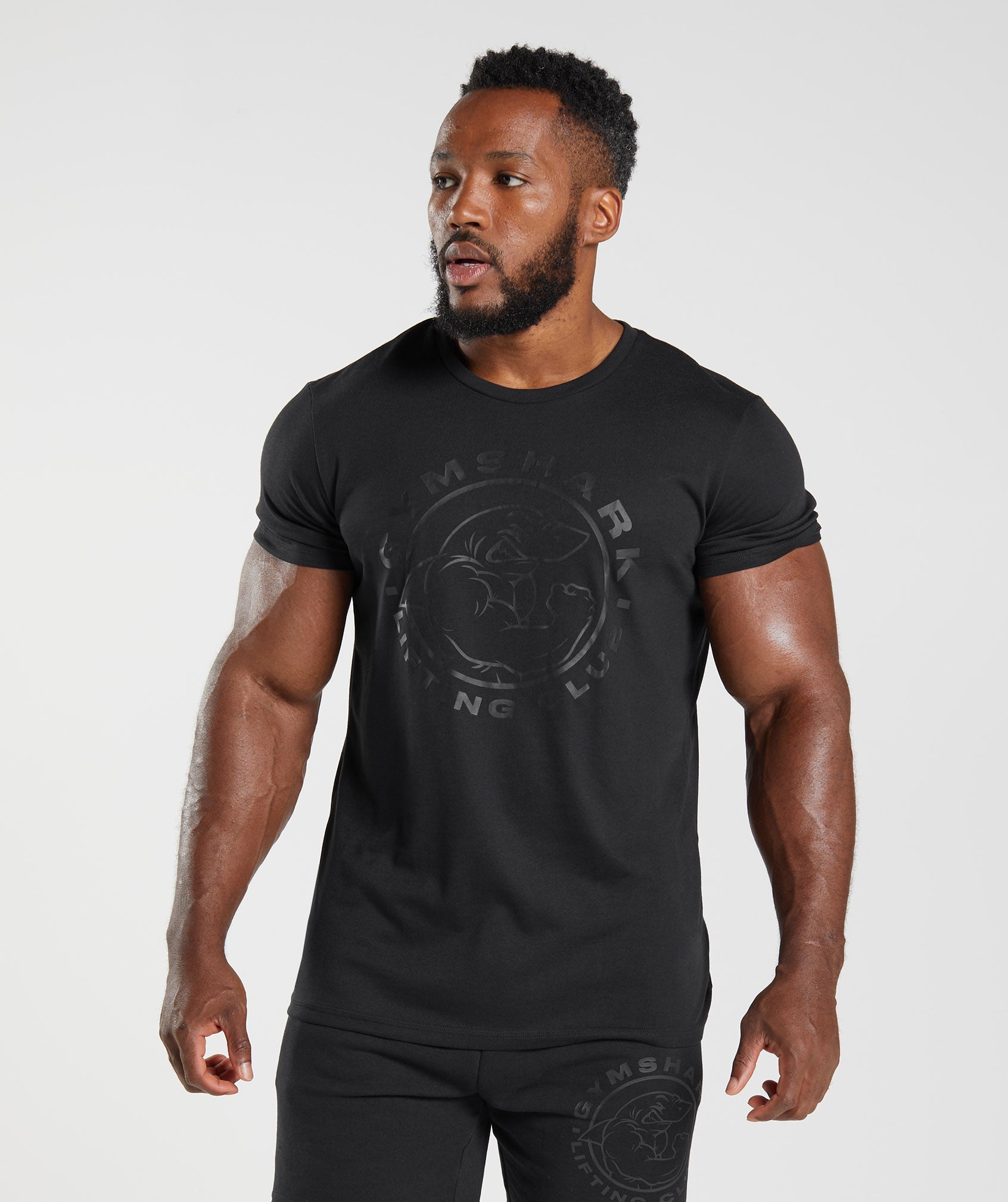 Black Men's Gymshark Legacy T Shirts | SQAWMJ-397