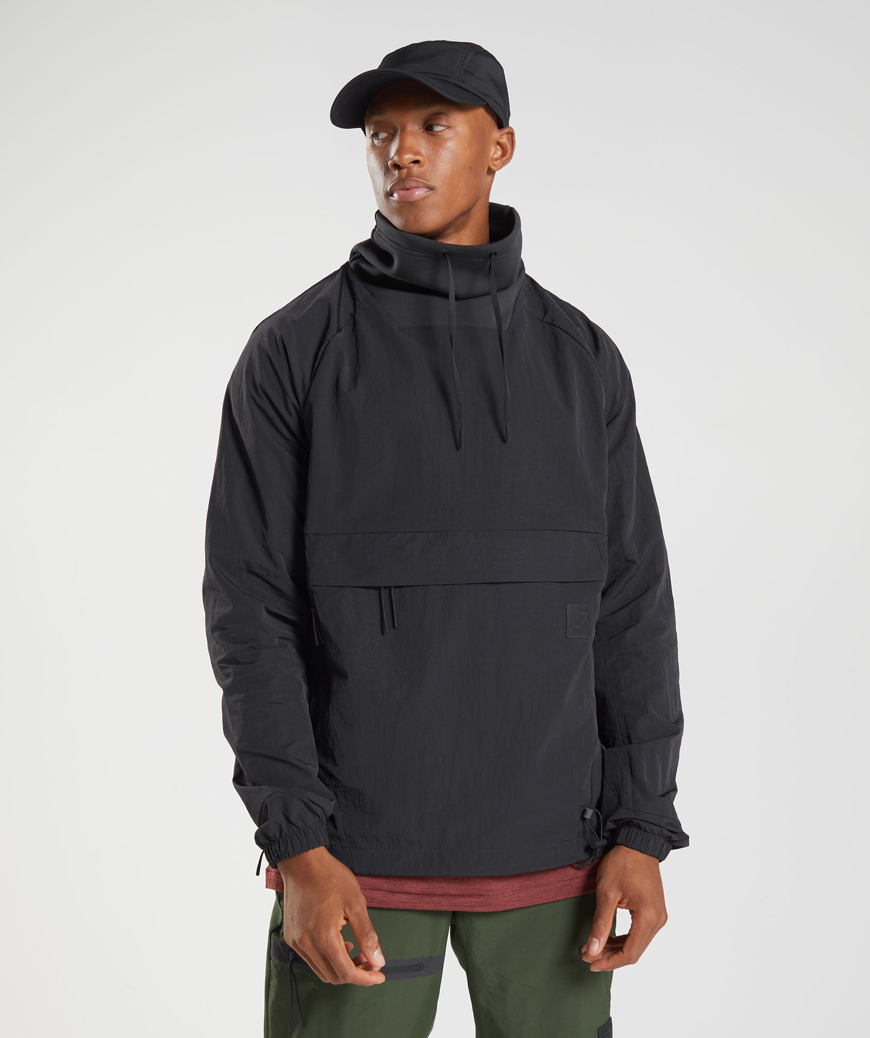 Black Men's Gymshark Retake Anorak Tops | BUEOMK-436