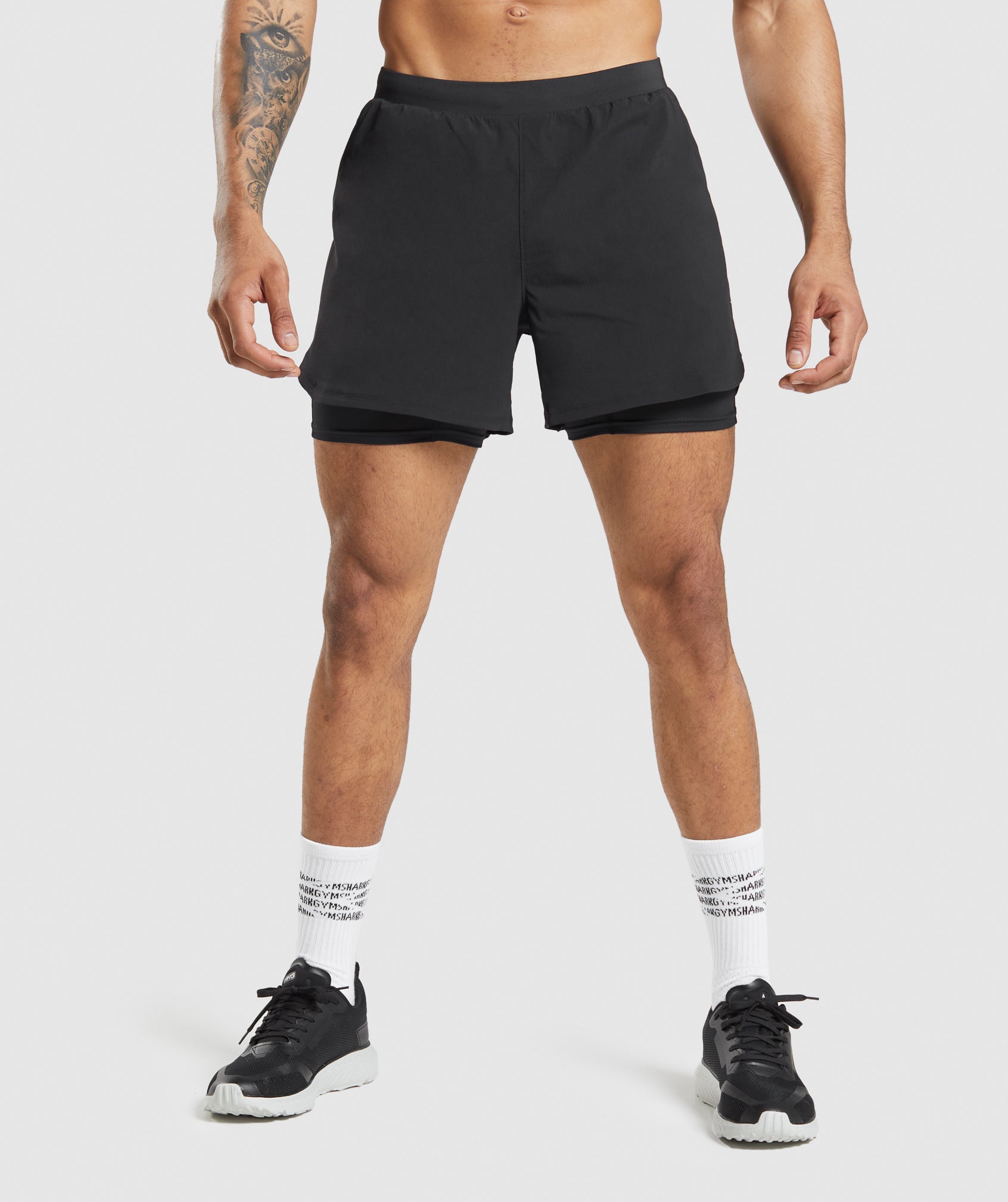 Black Men's Gymshark Speed Evolve 5" 2 In 1 Shorts | JBMLGU-814