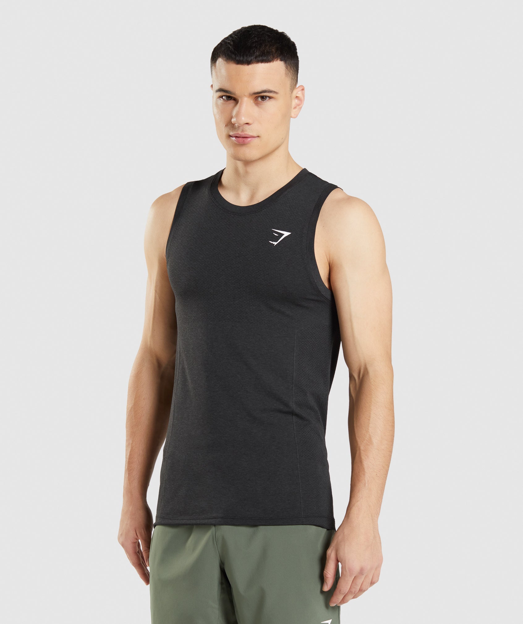 Black Men's Gymshark Vital Seamless Light Tanks | PZNGUI-149