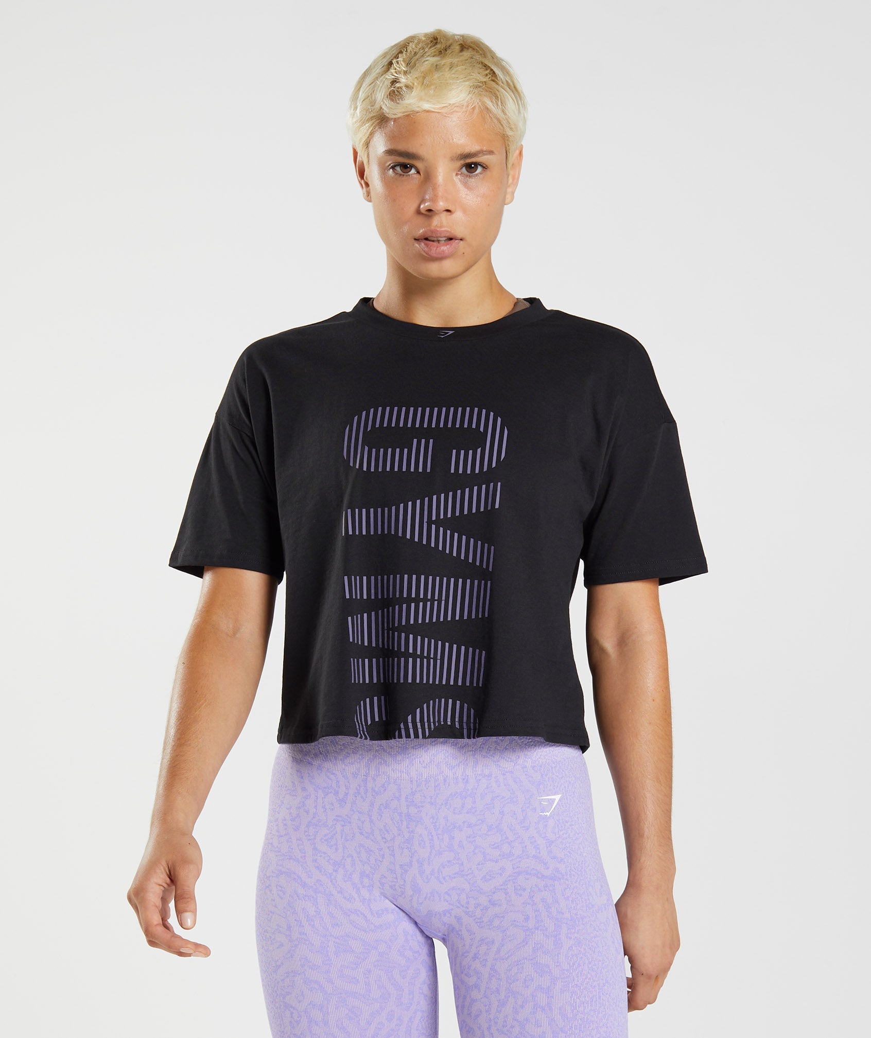 Black / Purple Women's Gymshark 315 Midi T Shirts | LUKIOE-134