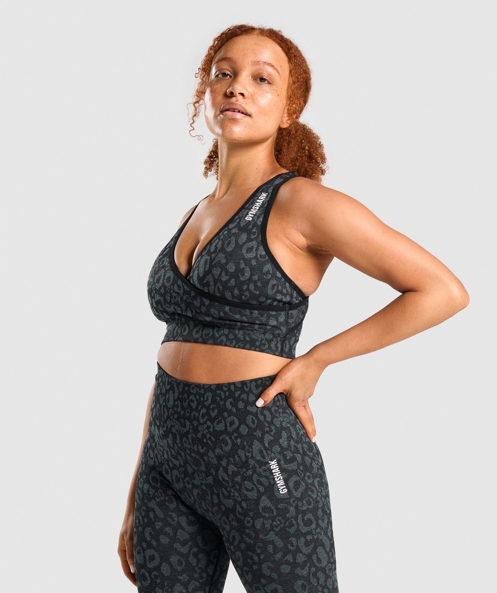 Black Women's Gymshark Adapt Animal Seamless Sports Bra | TUAVEJ-371