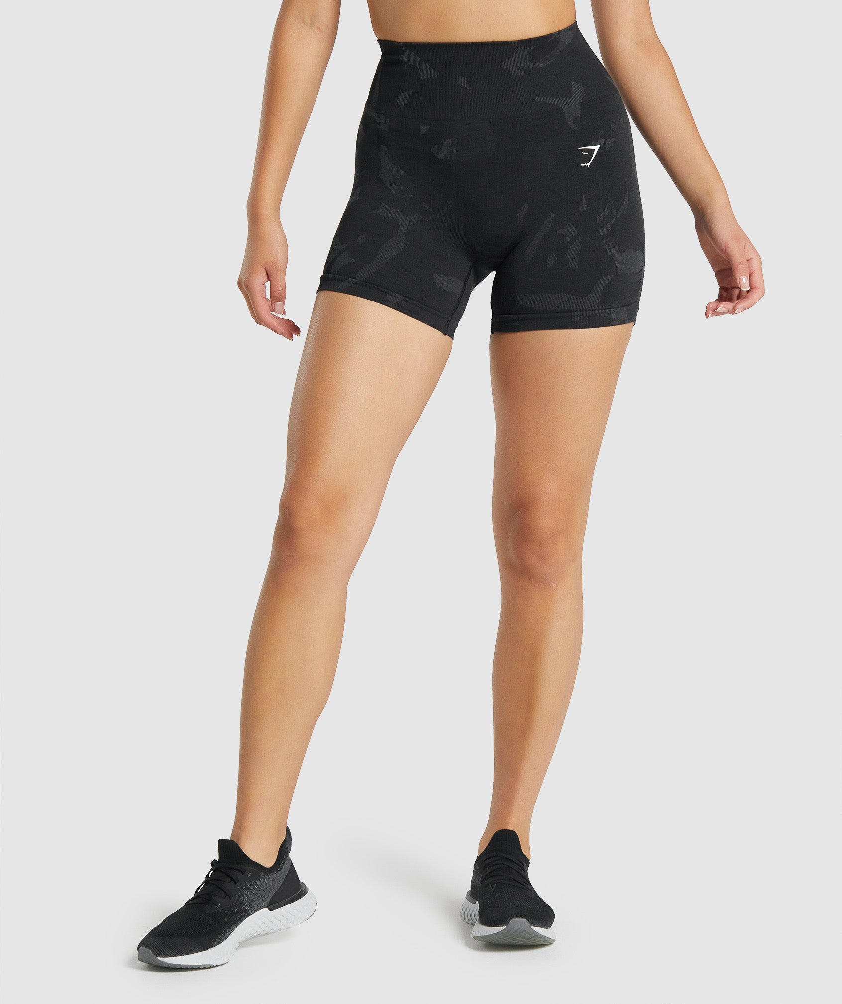 Black Women's Gymshark Adapt Camo Seamless Shorts | ZILMUK-379