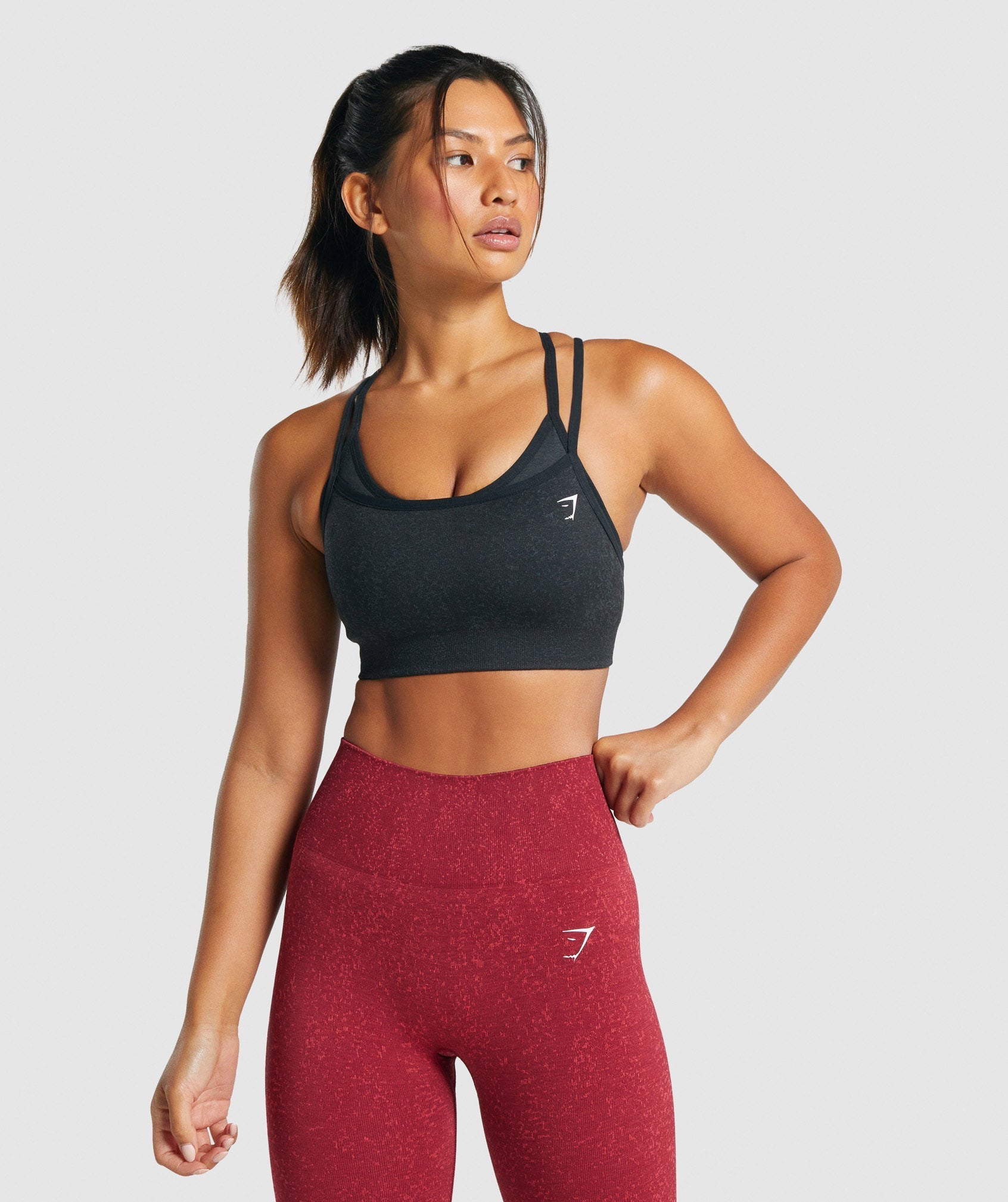 Black Women's Gymshark Adapt Fleck Seamless Sports Bra | ZSDBEC-072