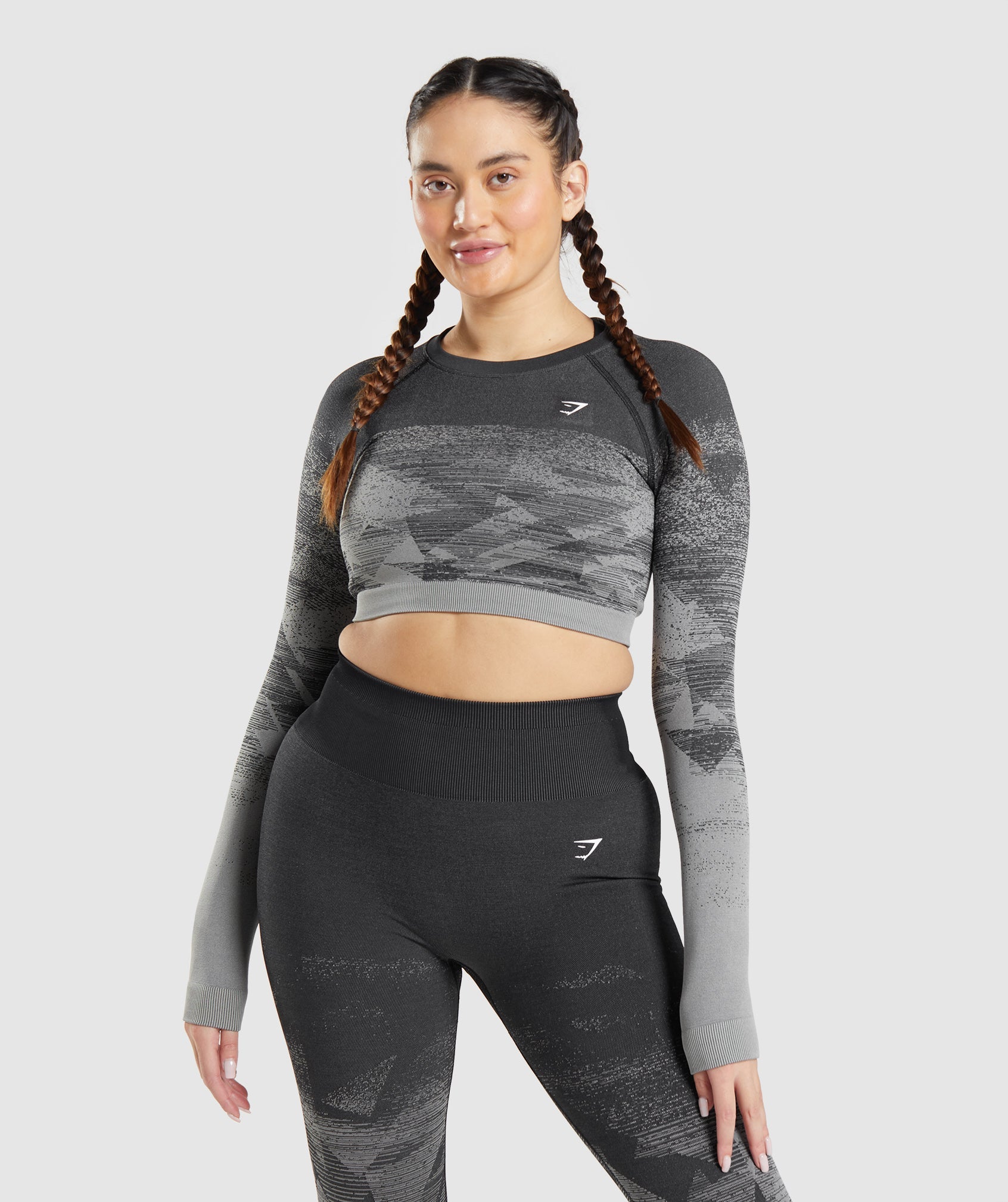 Black Women's Gymshark Adapt Ombre Crop Tops | TVOWYK-723