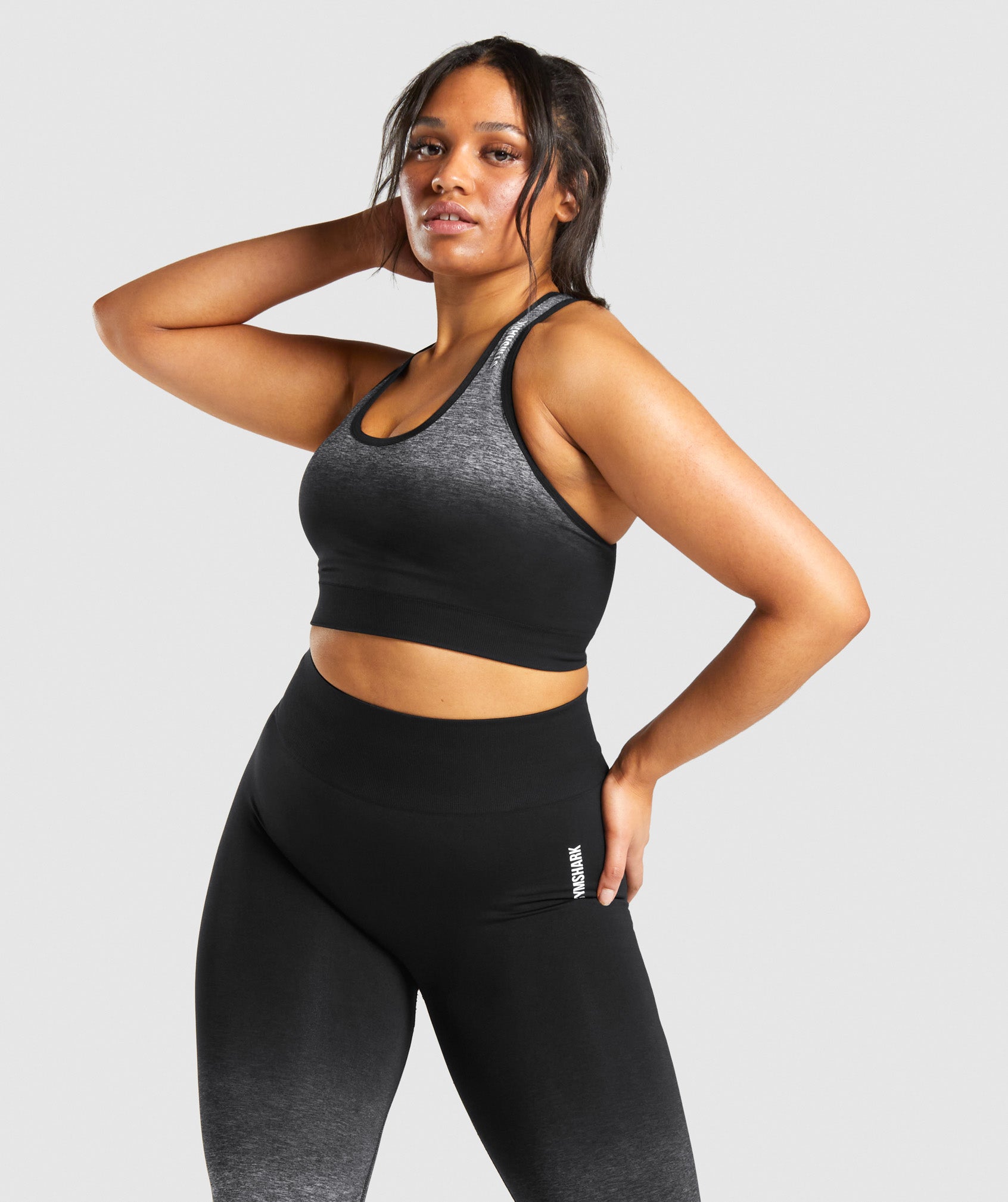 Black Women's Gymshark Adapt Ombre Seamless Sports Bra | BGXOHF-256