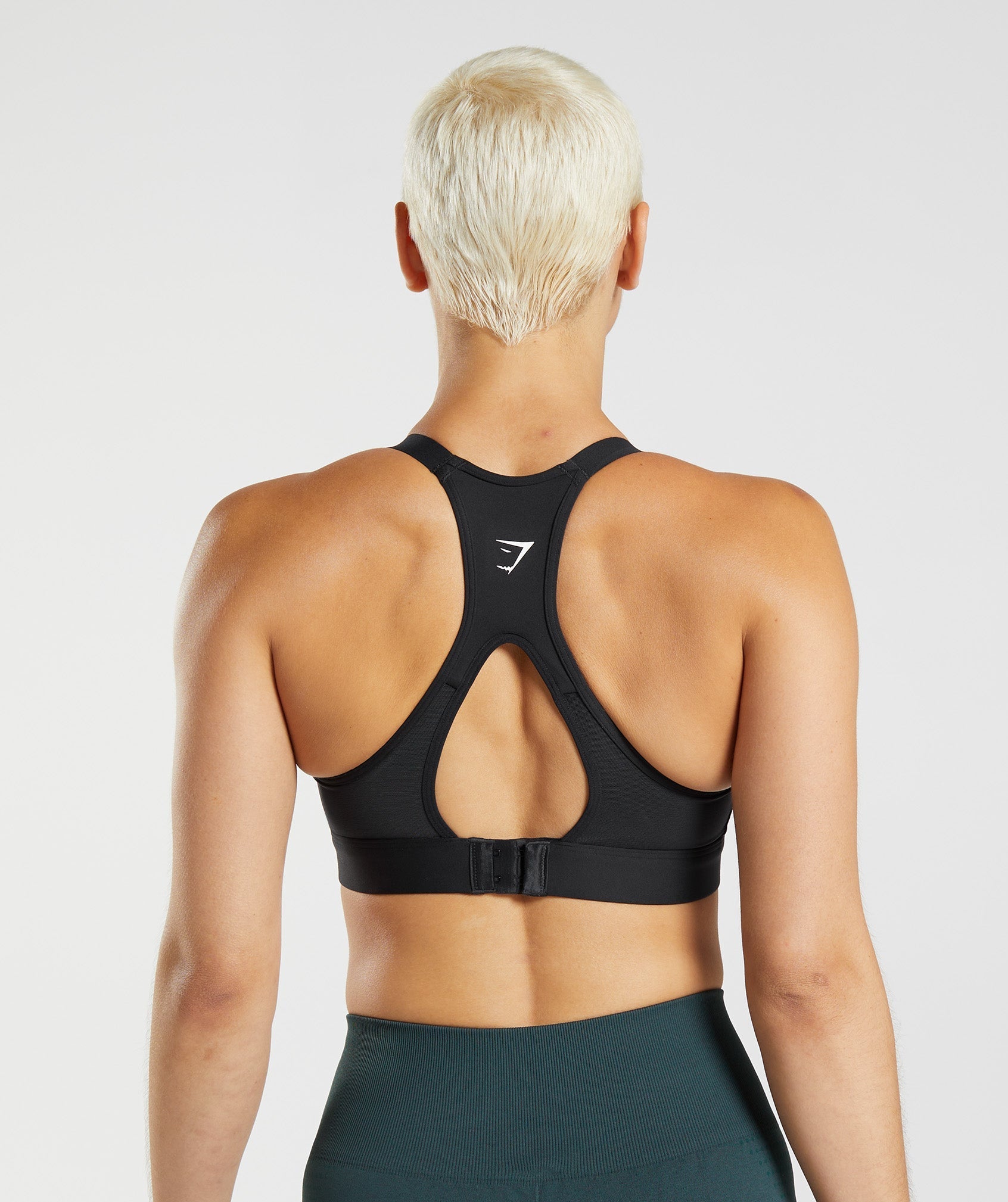 Black Women's Gymshark Cut Out Back High Support Sports Bra | INTWEU-895