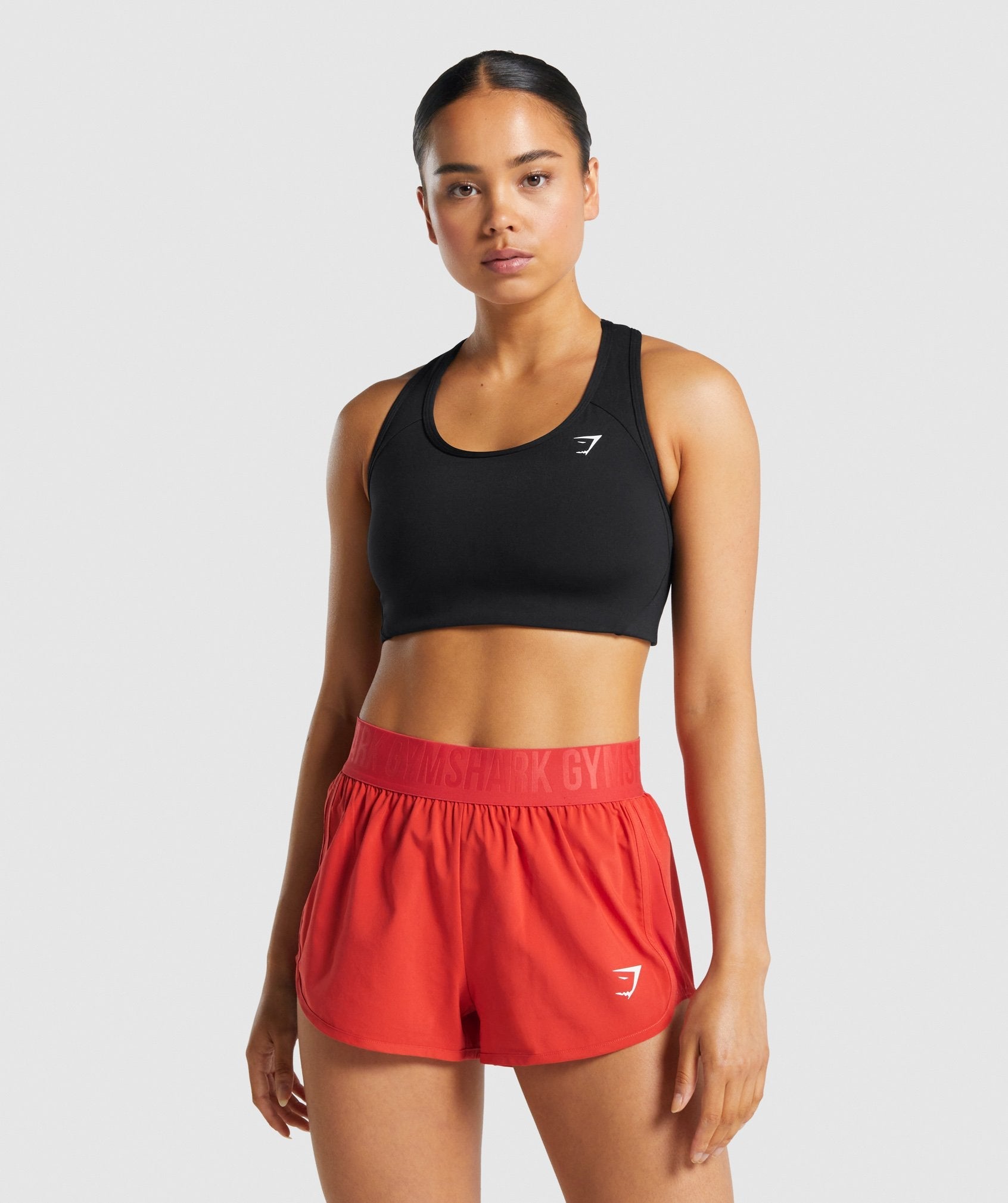 Black Women's Gymshark Essential Racer Back Sports Bra | QFNOIU-190