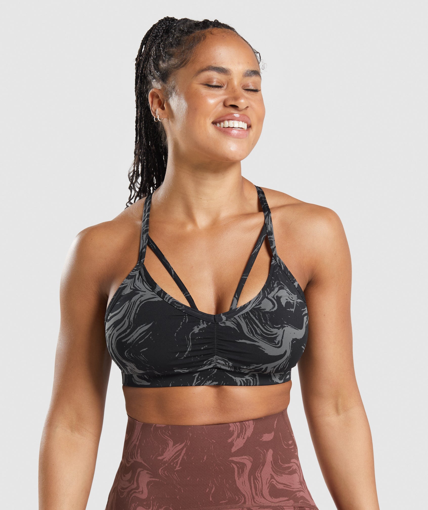 Black Women's Gymshark GS Power Sports Bra | BPZWEA-025