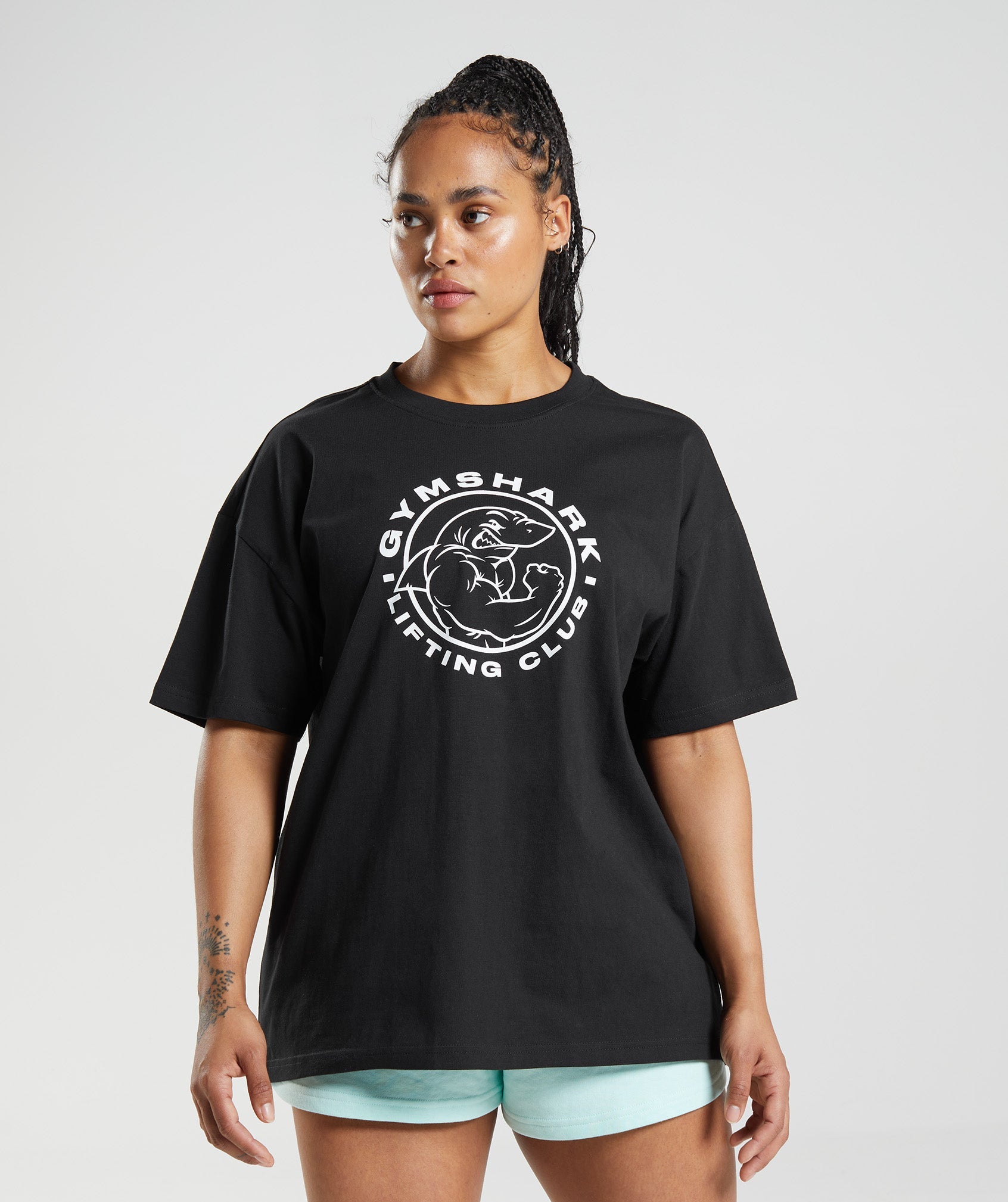 Black Women's Gymshark Legacy Oversized T Shirts | UBTGYX-879