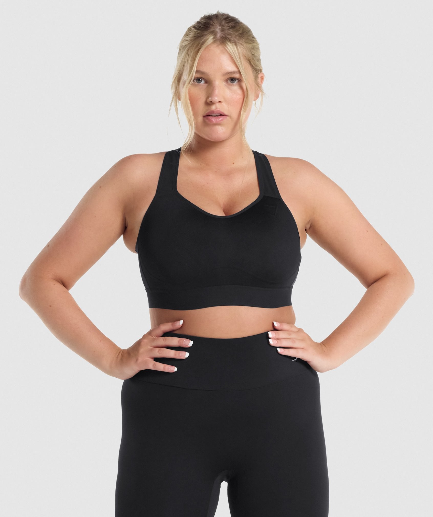 Black Women's Gymshark Lightweight High Support Sports Bra | NTAXMW-851