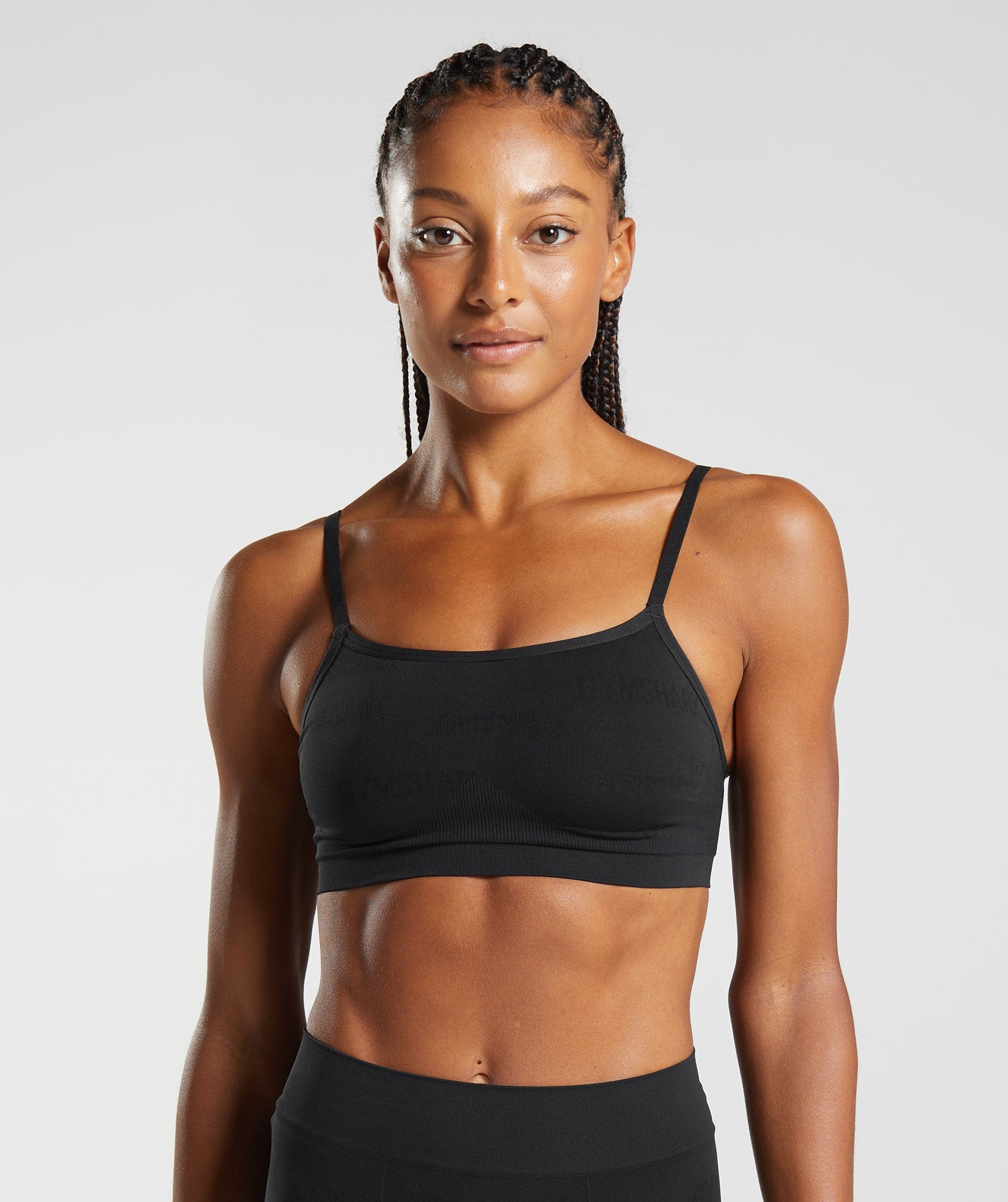 Black Women's Gymshark Seamless Jacquard Sports Bra | CONGTM-356