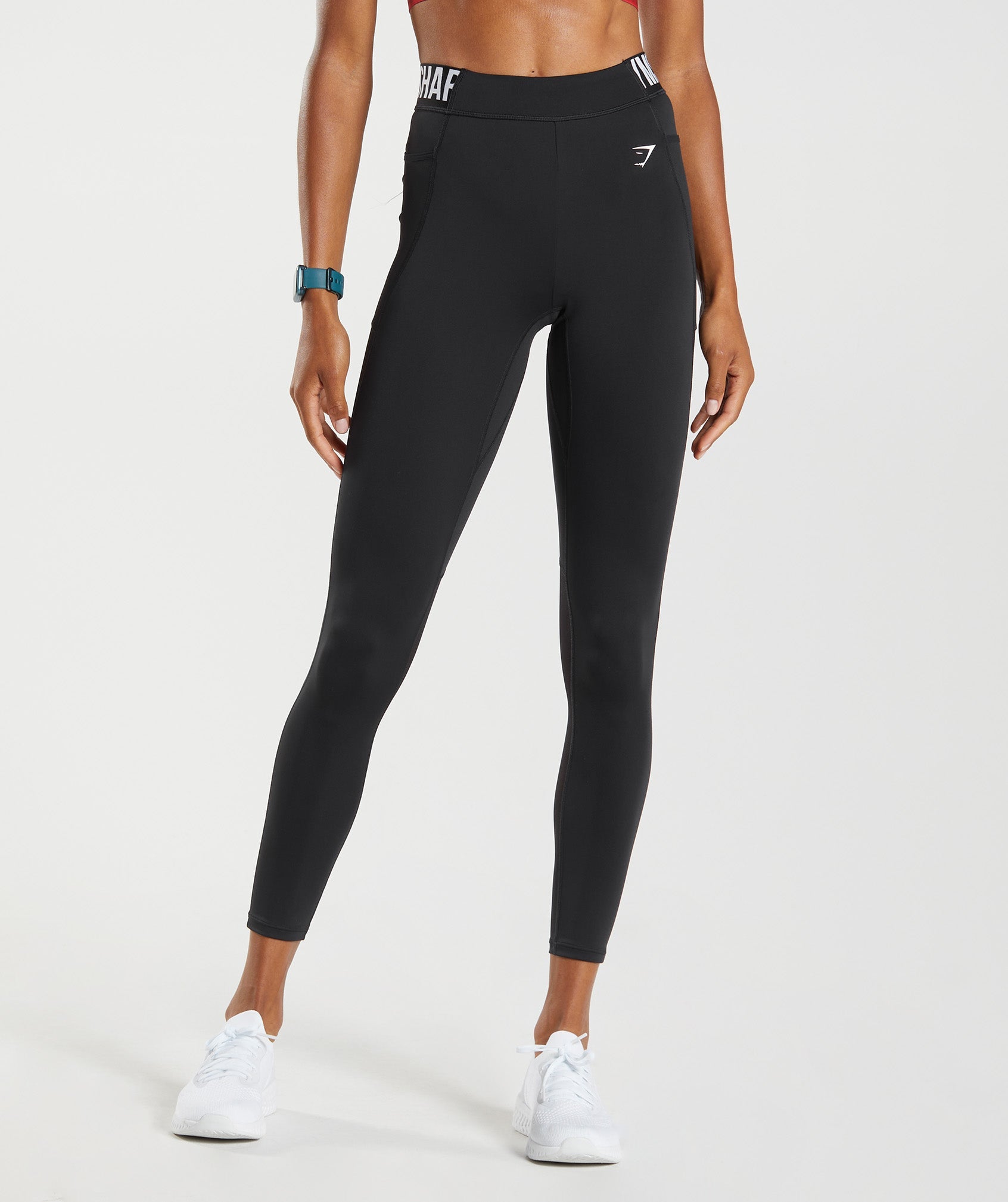 Black Women's Gymshark Training Brandmark Leggings | IHCGVQ-367