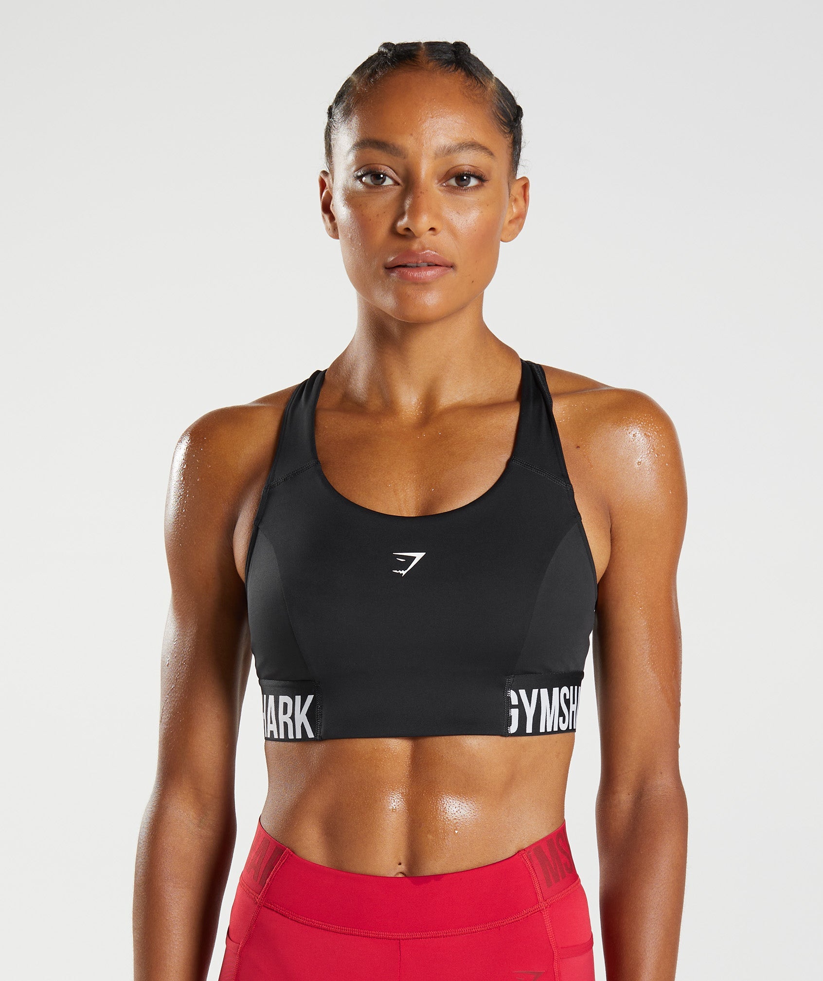 Black Women's Gymshark Training Brandmark Sports Bra | XYJZKA-382