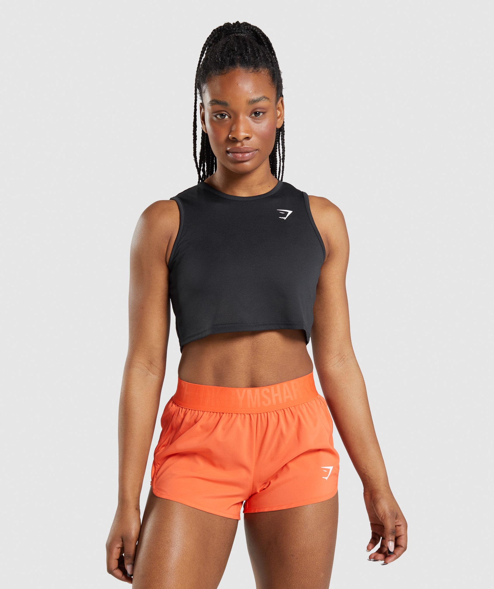 Black Women's Gymshark Training Crop Tanks | MQICOT-754