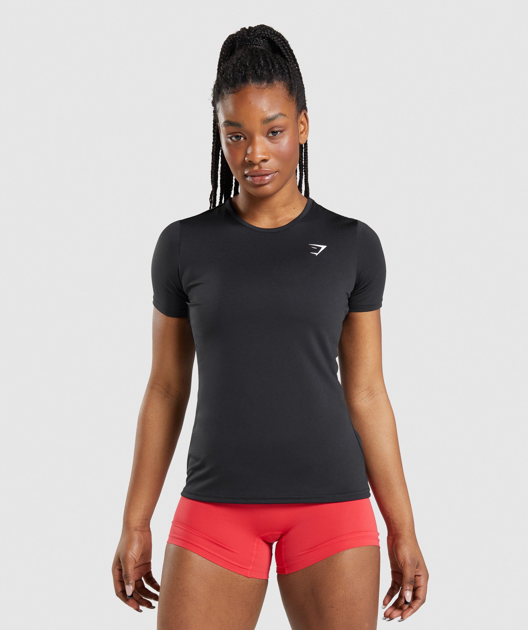 Black Women's Gymshark Training T Shirts | GHTVNM-194