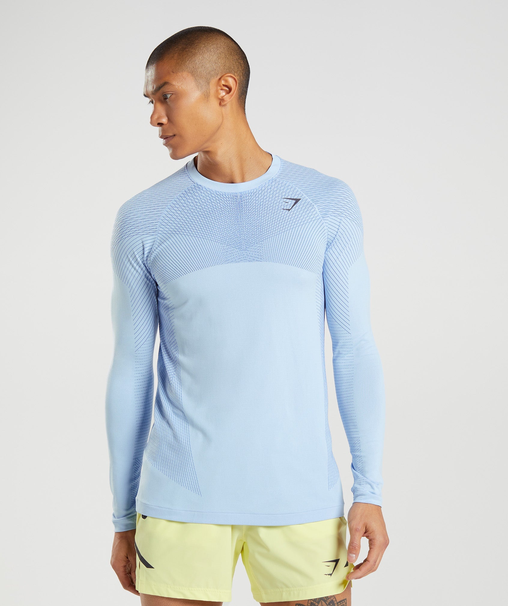 Blue Men's Gymshark Apex Seamless Long Sleeve T Shirts | WGOEBM-637