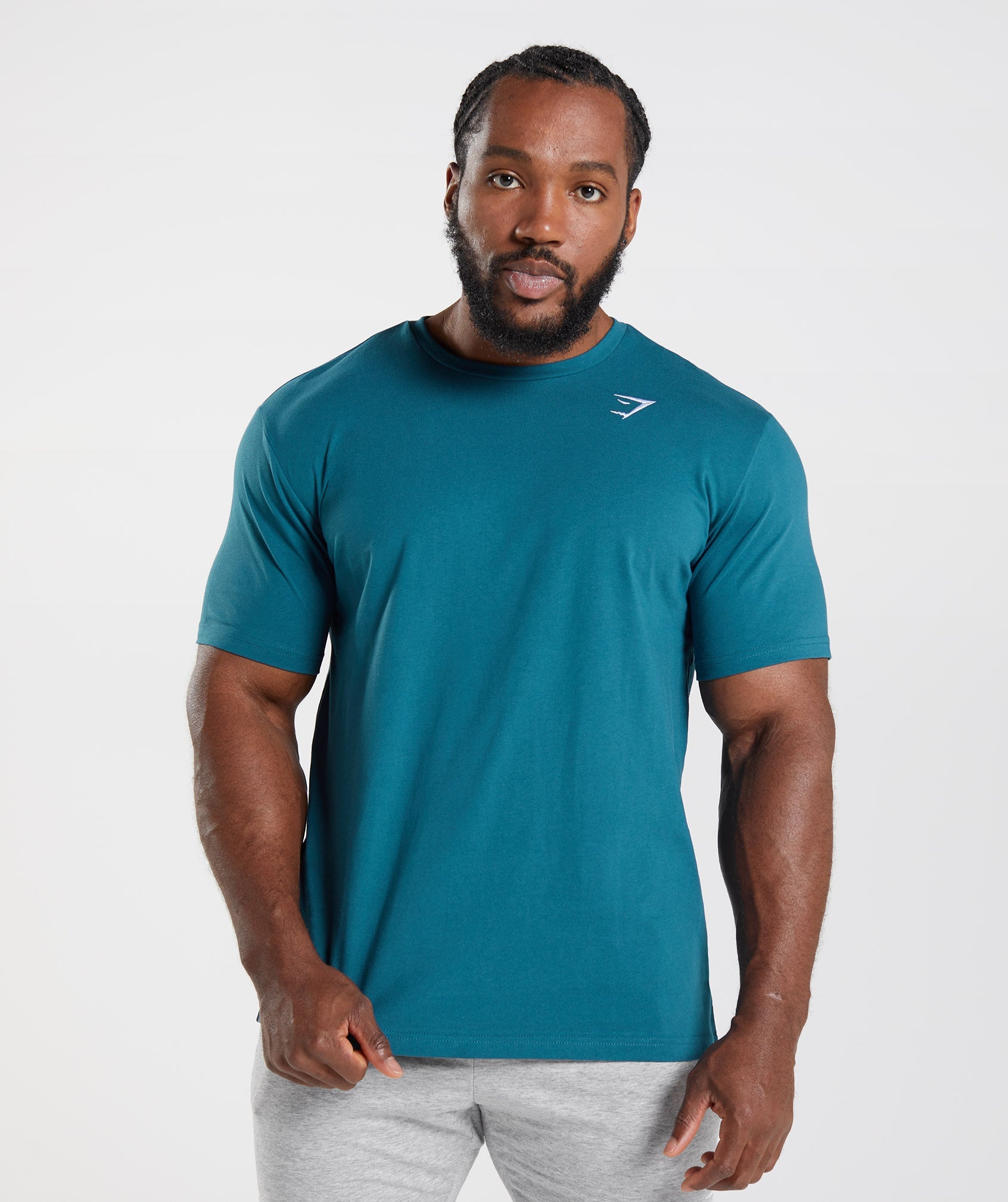 Blue Men's Gymshark Crest T Shirts | VFCHAO-985