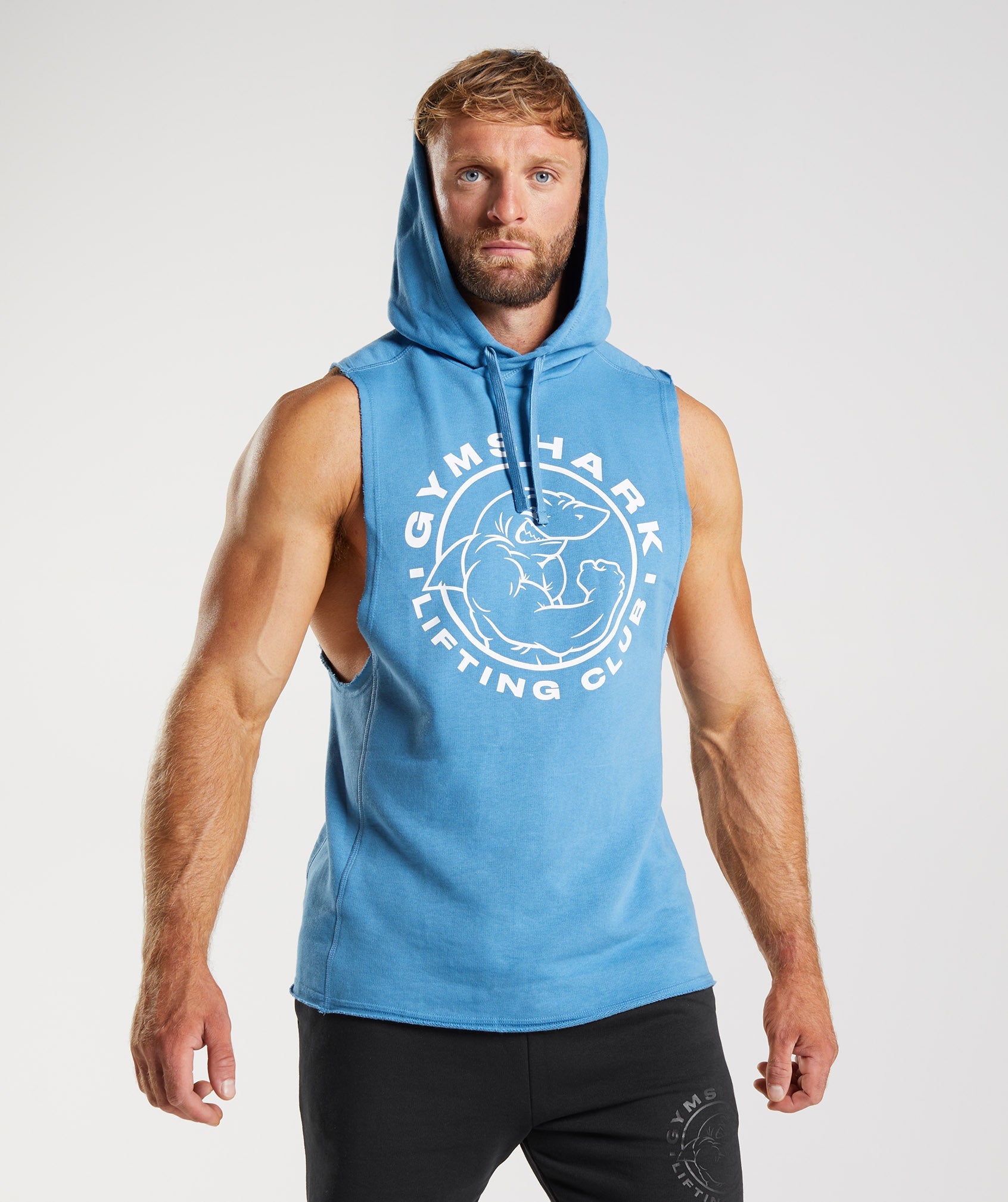 Blue Men's Gymshark Legacy Drop Arm Hoodie | RMQOPW-763