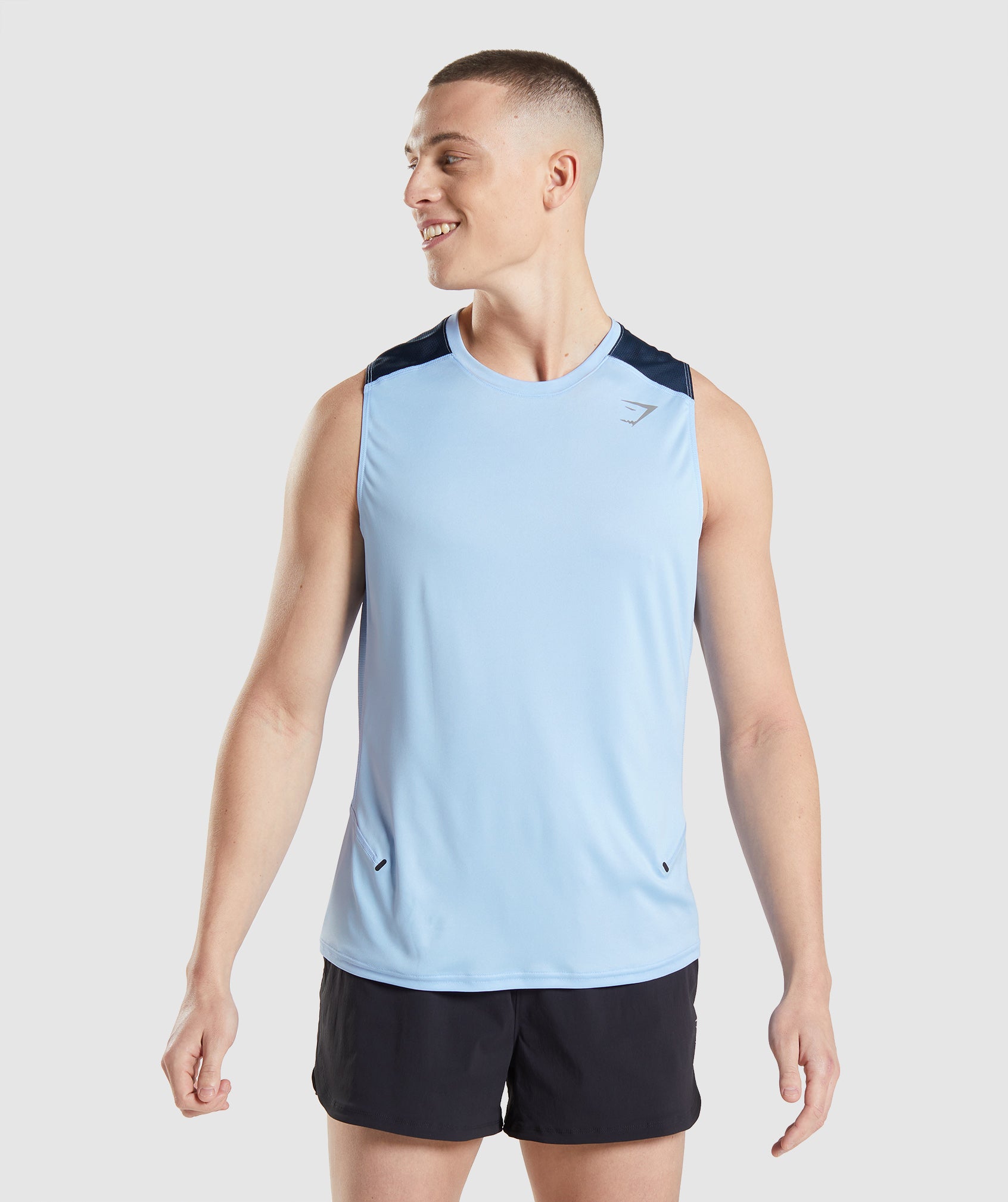 Blue Men's Gymshark Speed Evolve Tanks | RITOFC-146