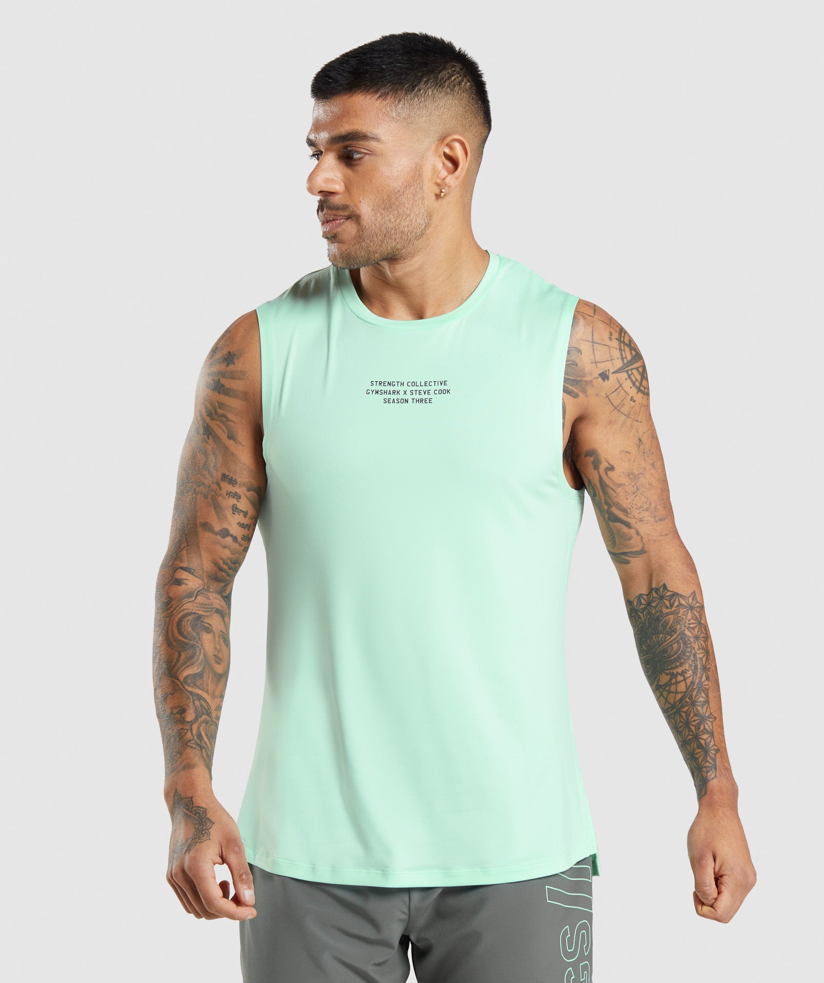 Blue Men's Gymshark Steve Cook Tanks | JVYLHS-870