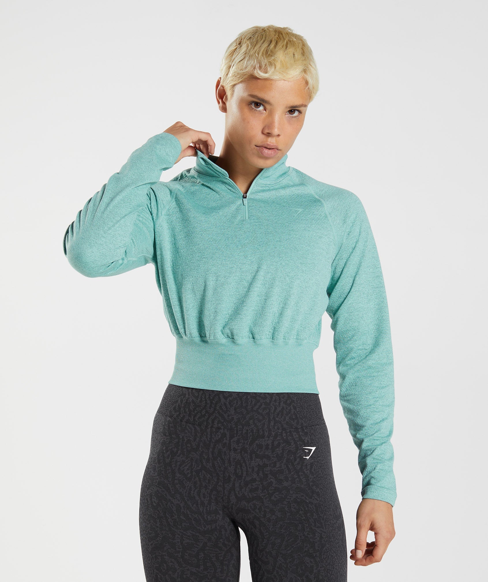 Blue / Turquoise Women's Gymshark 315 Long Sleeve Warmup Tops | FTPURZ-760