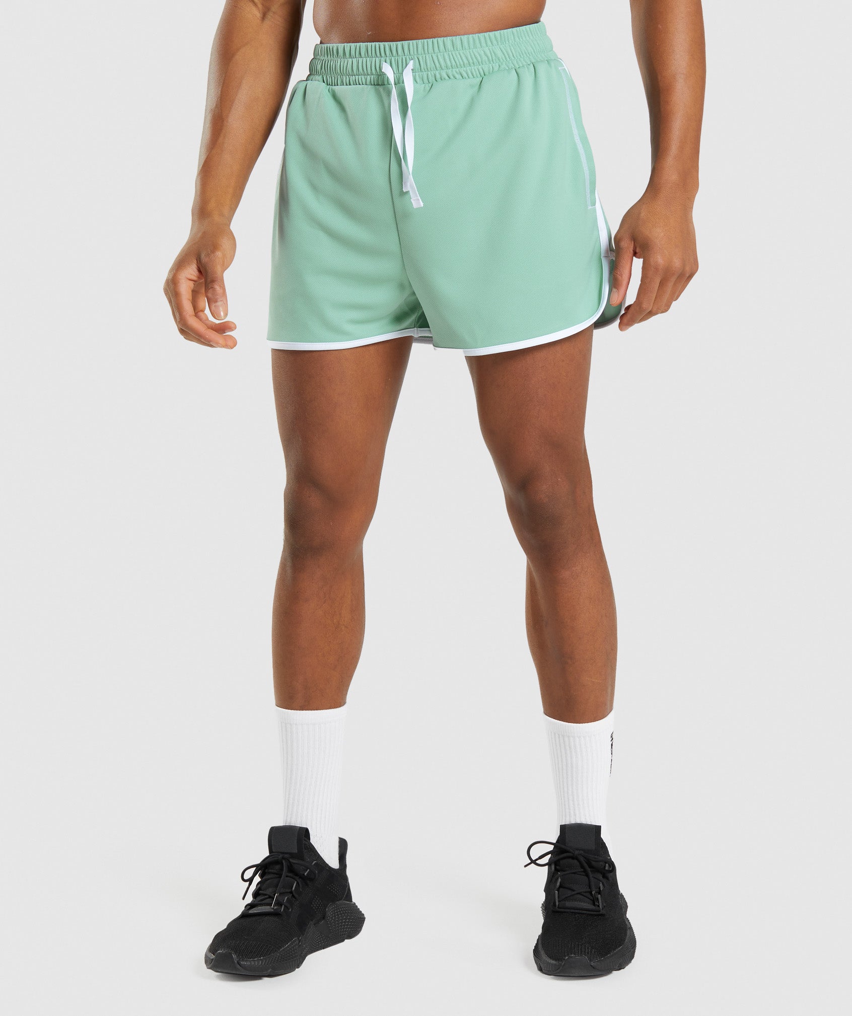 Blue / White Men's Gymshark Recess 3" Shorts | BURGHJ-708