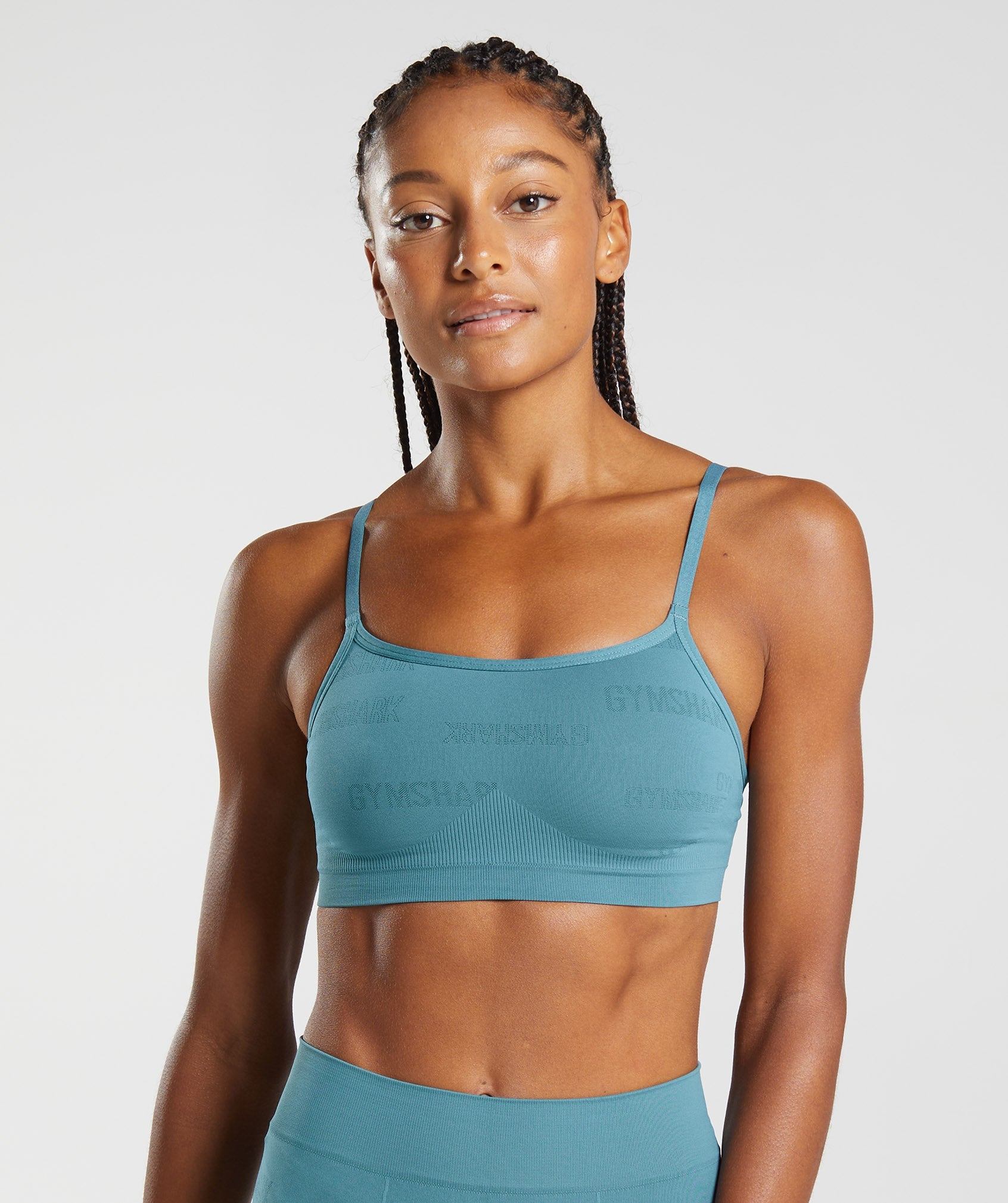 Blue Women's Gymshark Seamless Jacquard Sports Bra | TGSZCI-236