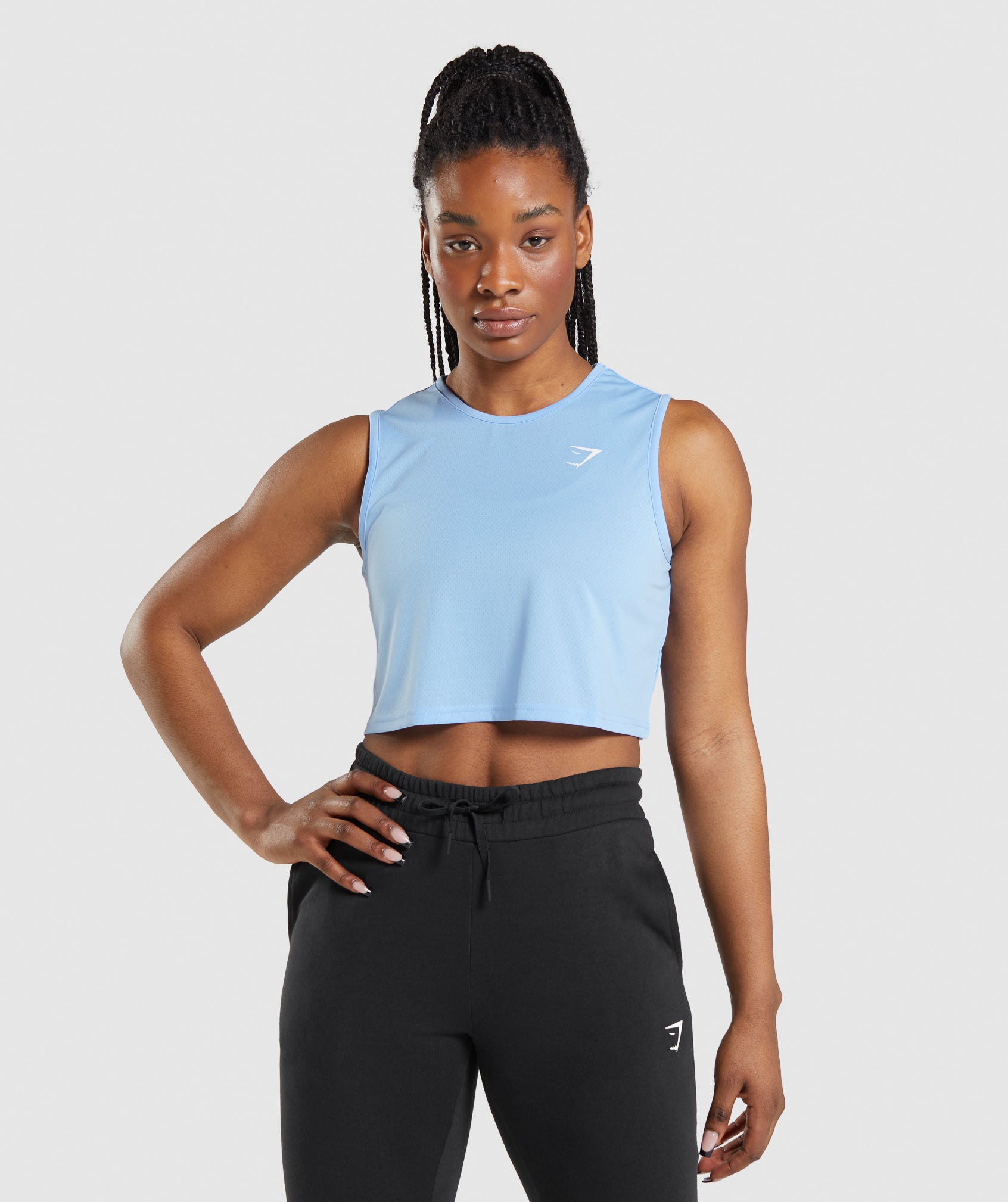 Blue Women's Gymshark Training Crop Tanks | BNOLER-167