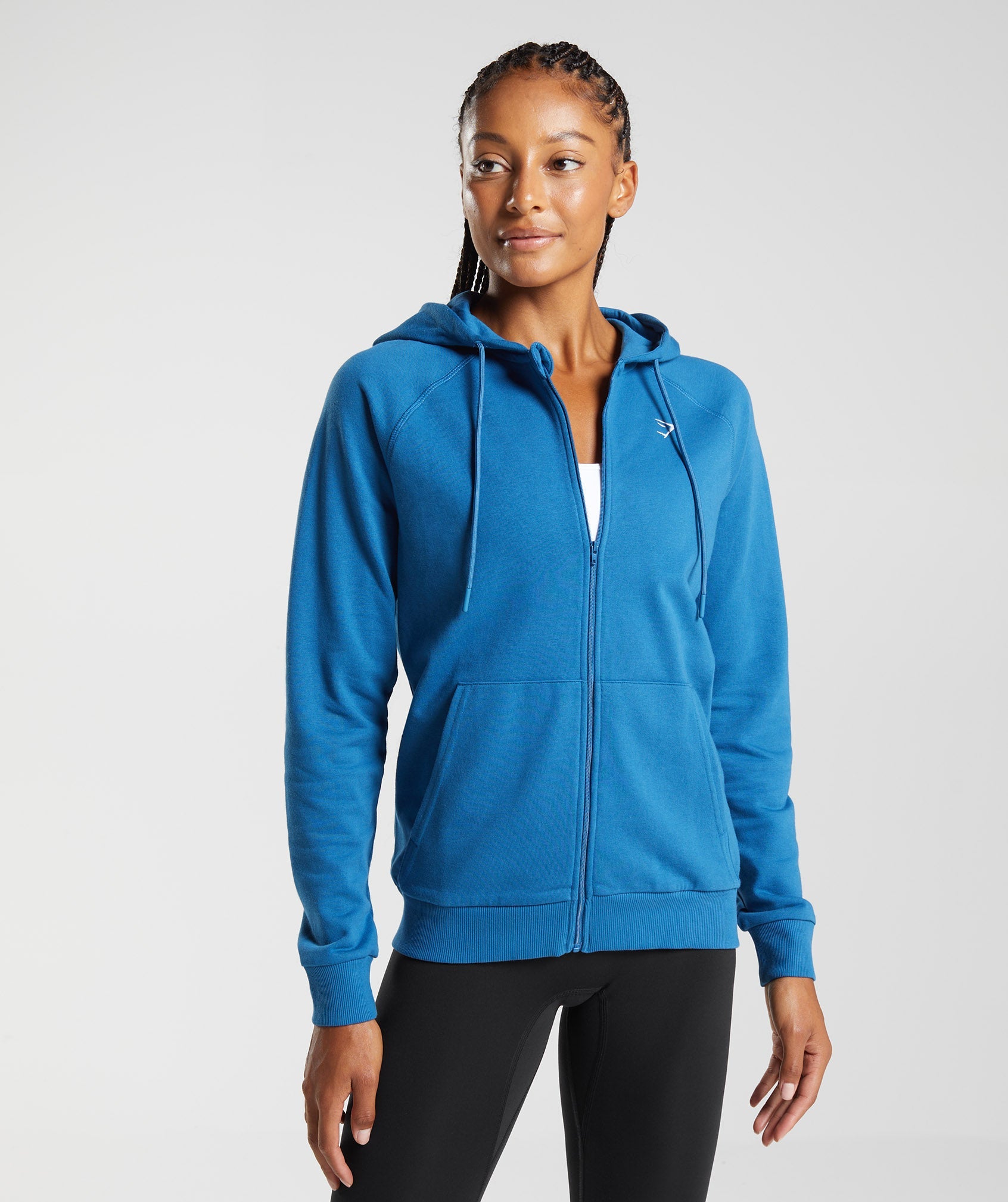 Blue Women's Gymshark Training Zip Hoodie | XTJHZL-542