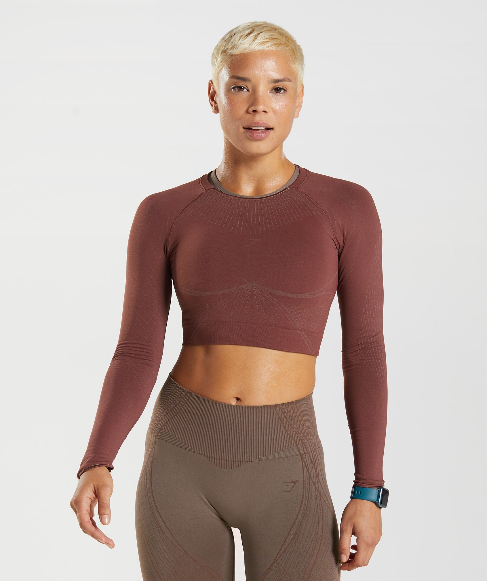 Brown Women's Gymshark Apex Seamless Crop Tops | GMFBJC-910