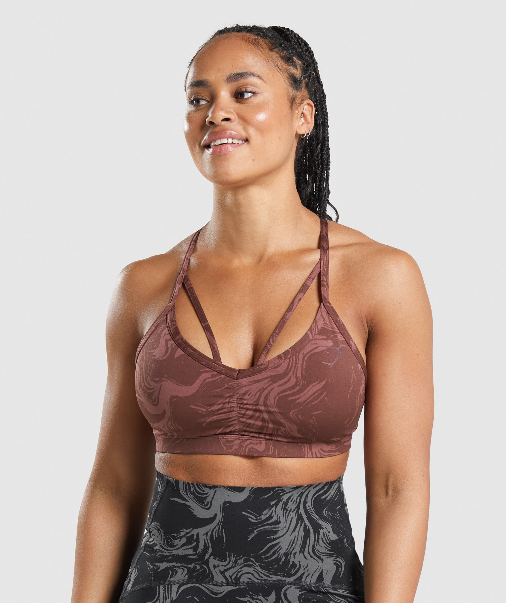 Brown Women's Gymshark GS Power Sports Bra | GAUSKX-914