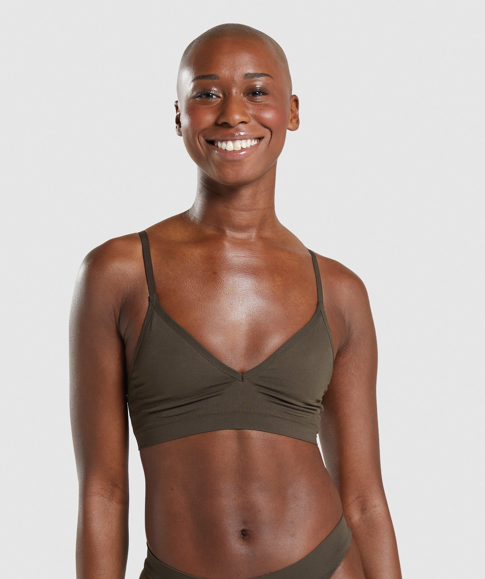 Brown Women's Gymshark Seamless Low Neck Sports Bra | ODZLEV-269