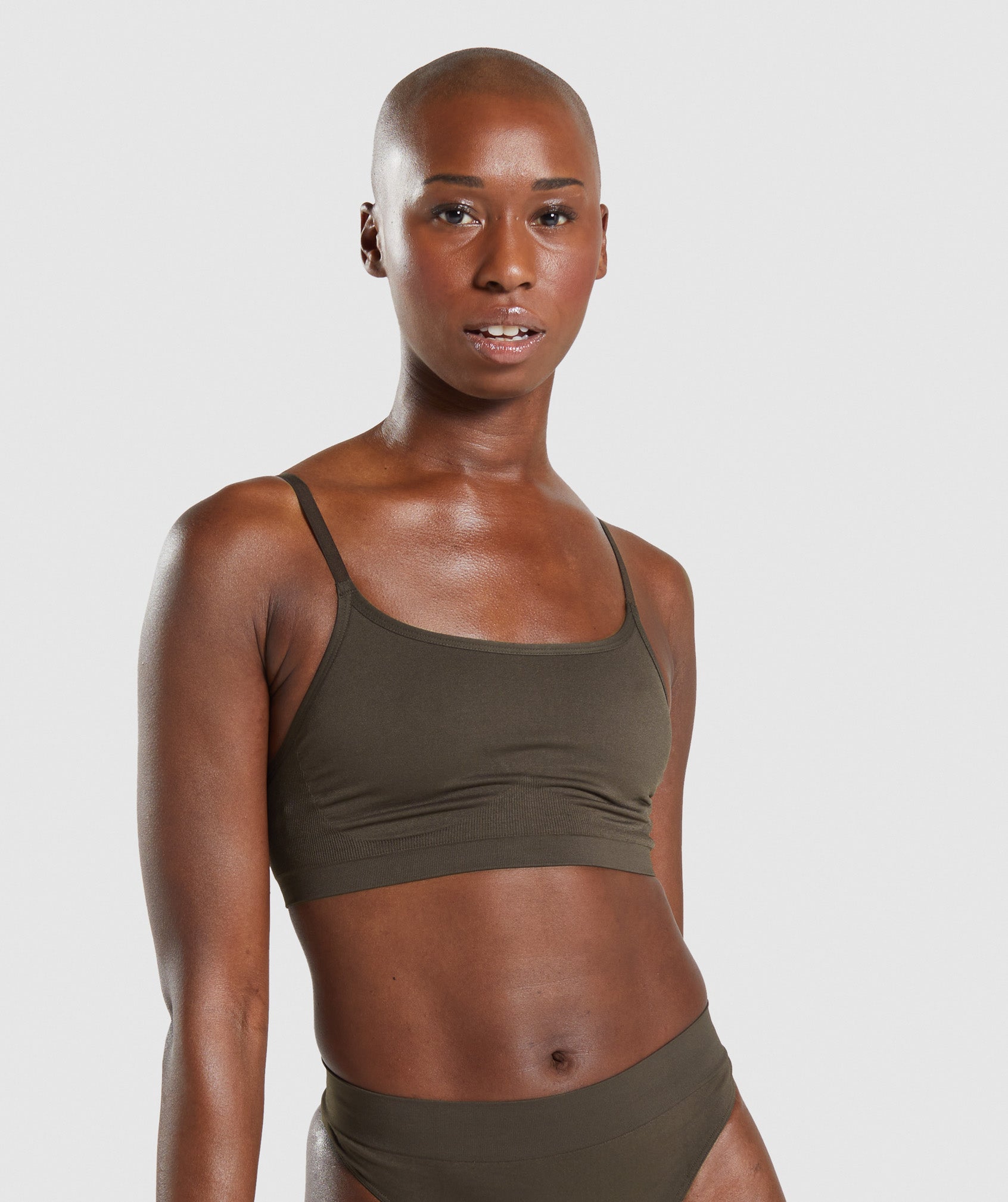 Brown Women's Gymshark Seamless Scoop Neck Underwear | QMRGVA-678