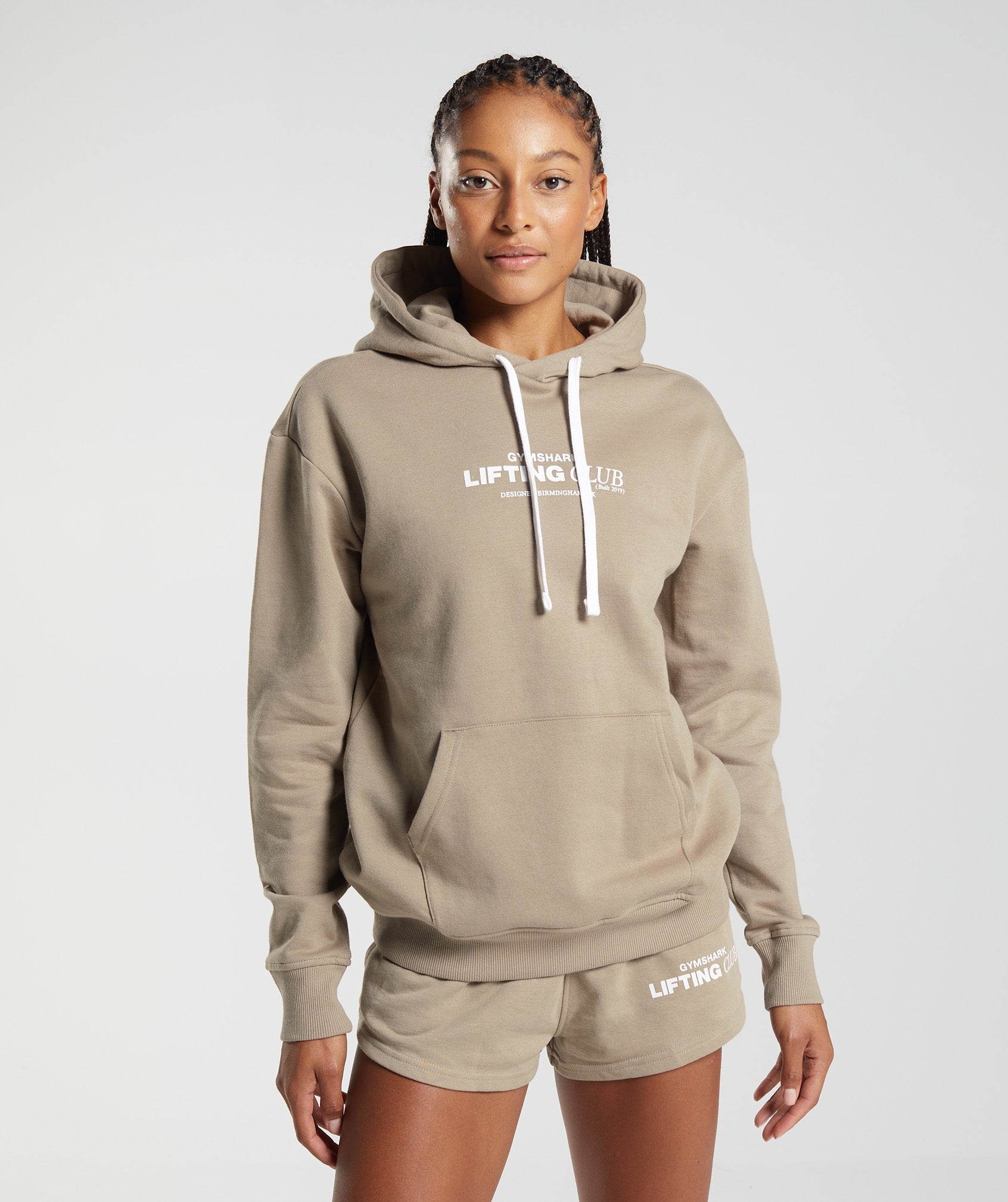 Brown Women's Gymshark Social Club Oversized Hoodie | KRLXOI-785