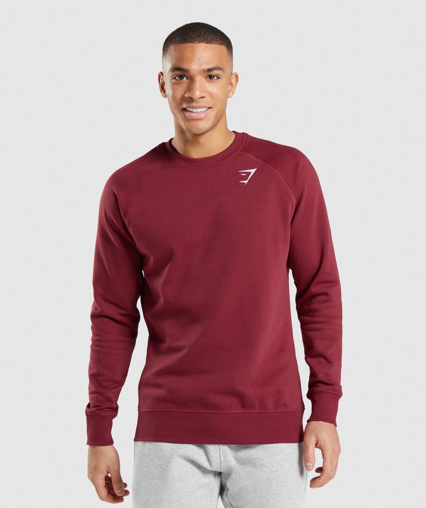 Burgundy Men's Gymshark Crest Sweatshirts | GIBHEN-648