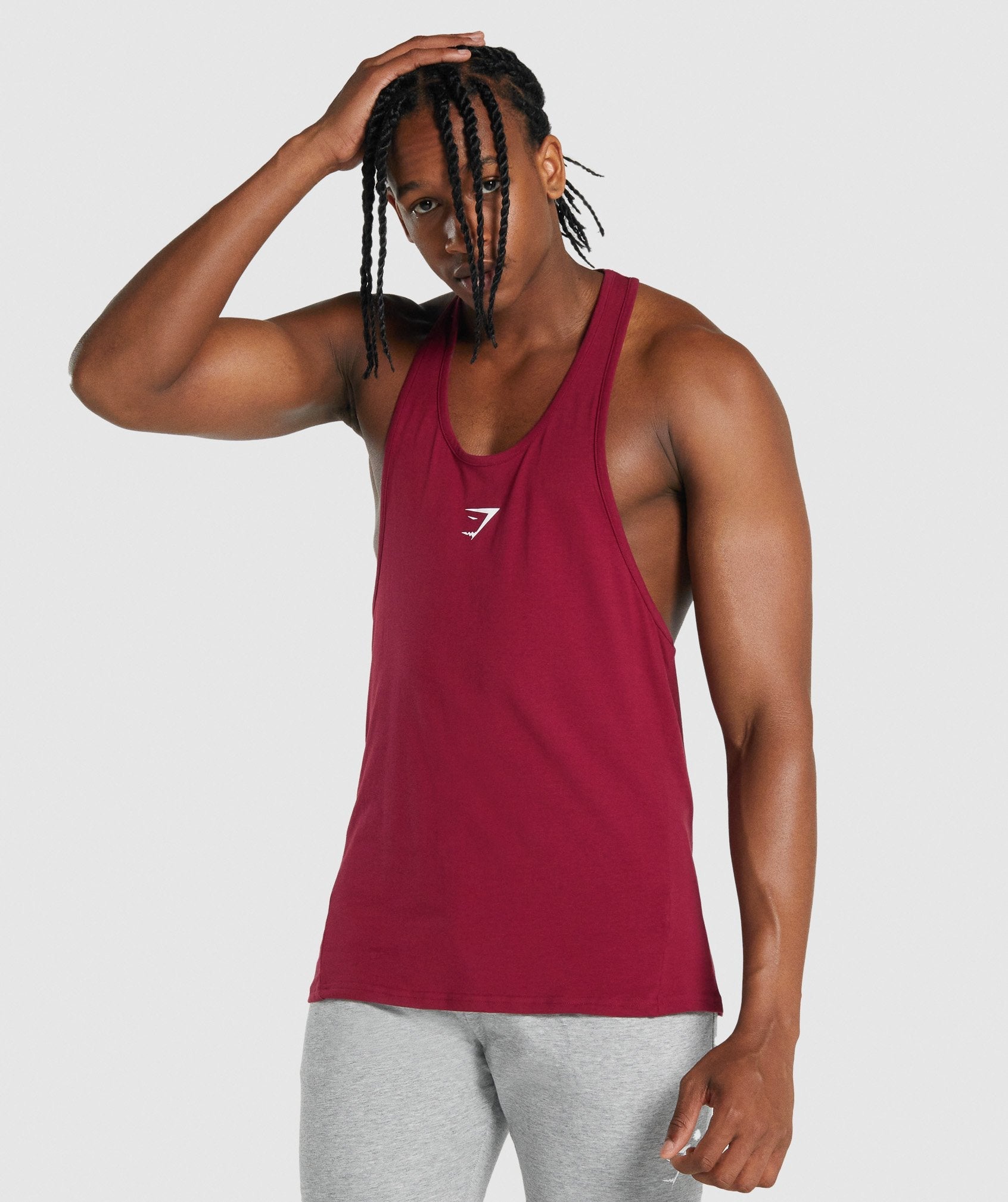 Burgundy Men's Gymshark Critical 2.0 Stringer Vest | OVYSAW-732