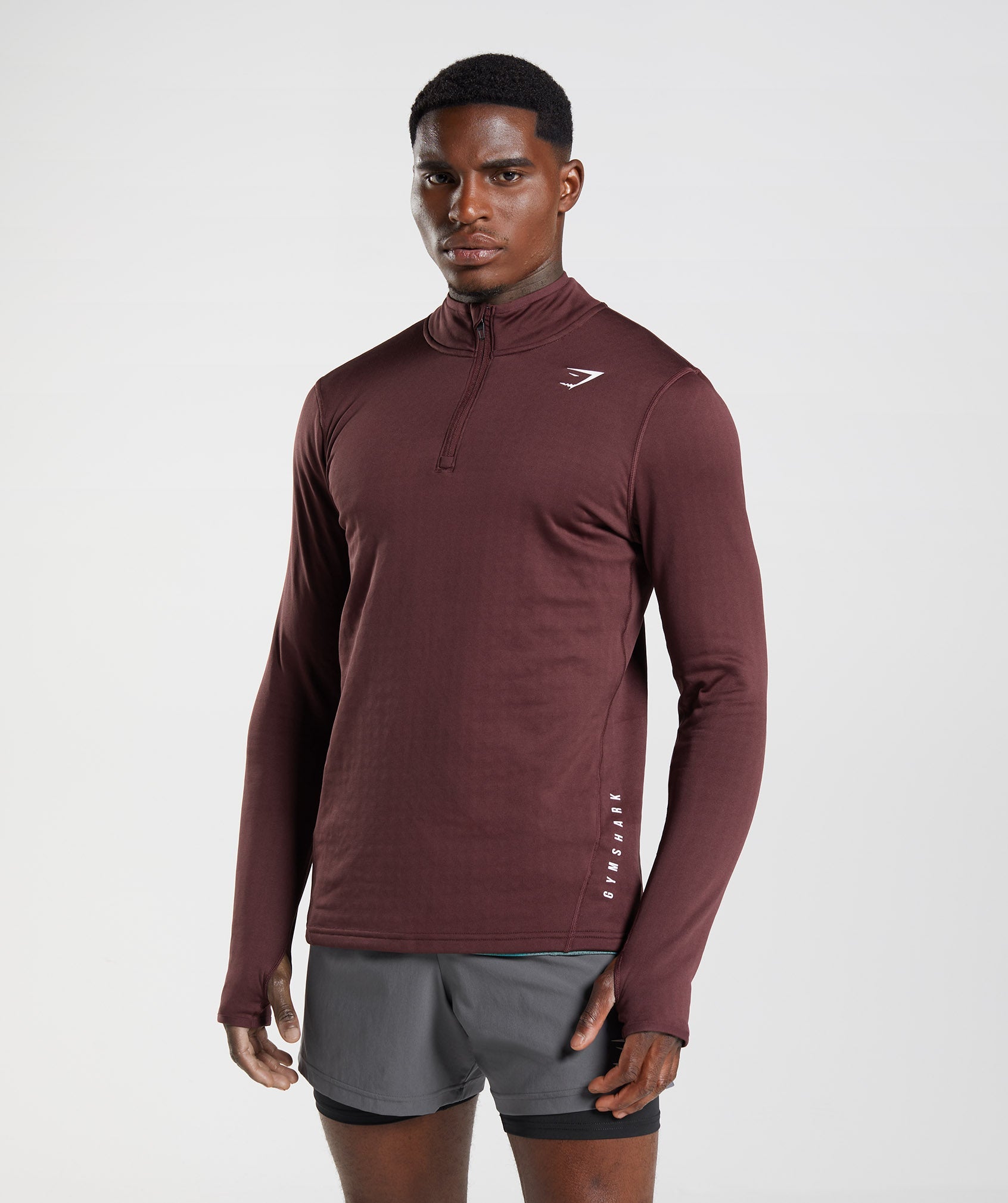 Burgundy Men's Gymshark Sport 1/4 Zip Tops | MJHDYF-219