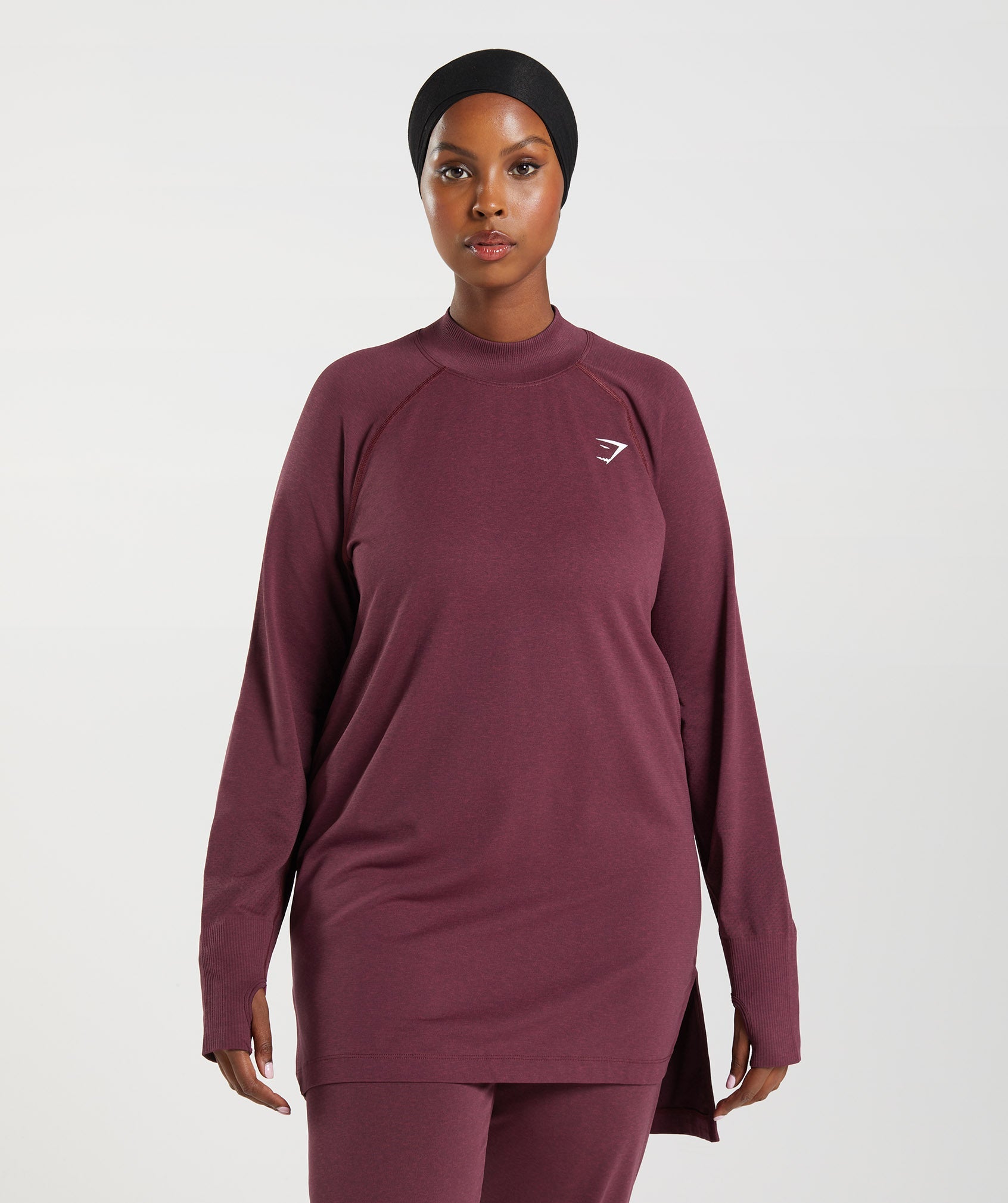 Burgundy Women's Gymshark Vital Seamless Long Line Tops | SEVCFX-269