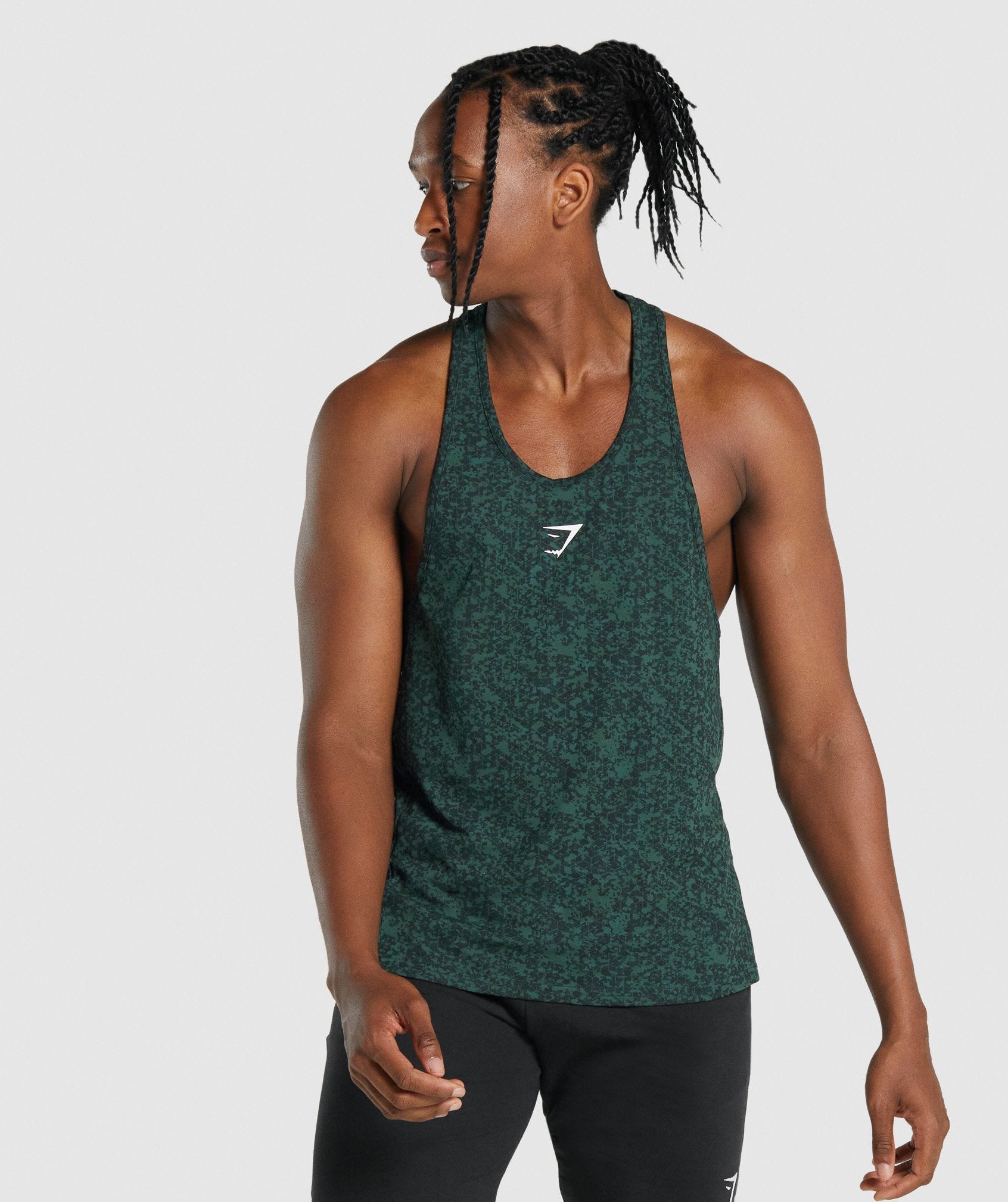 Dark Green Men's Gymshark Critical 2.0 Stringer Vest | YTUQJF-286