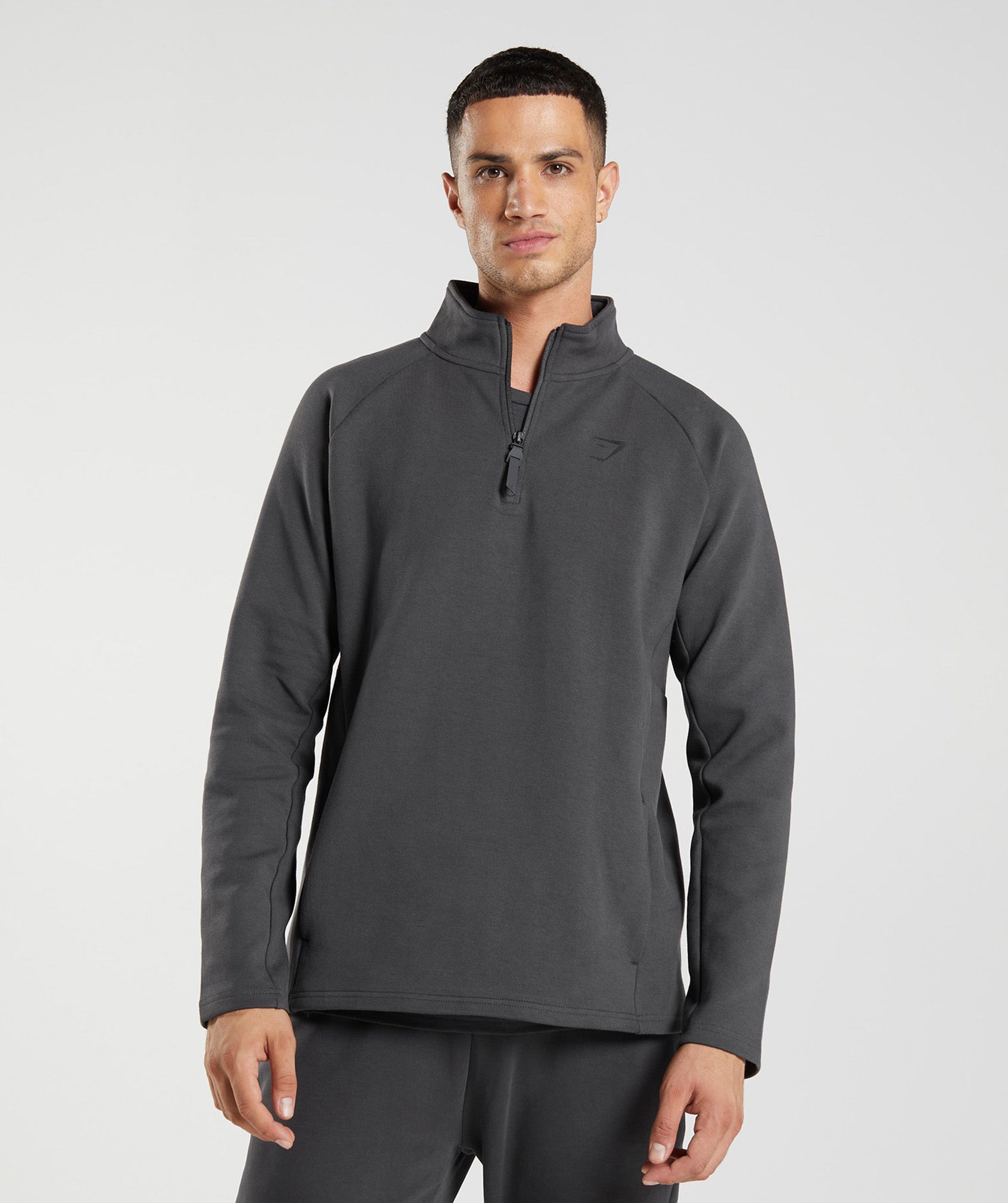 Dark Grey Men's Gymshark Rest Day 1/4 Zip Tops | RDPIVC-873