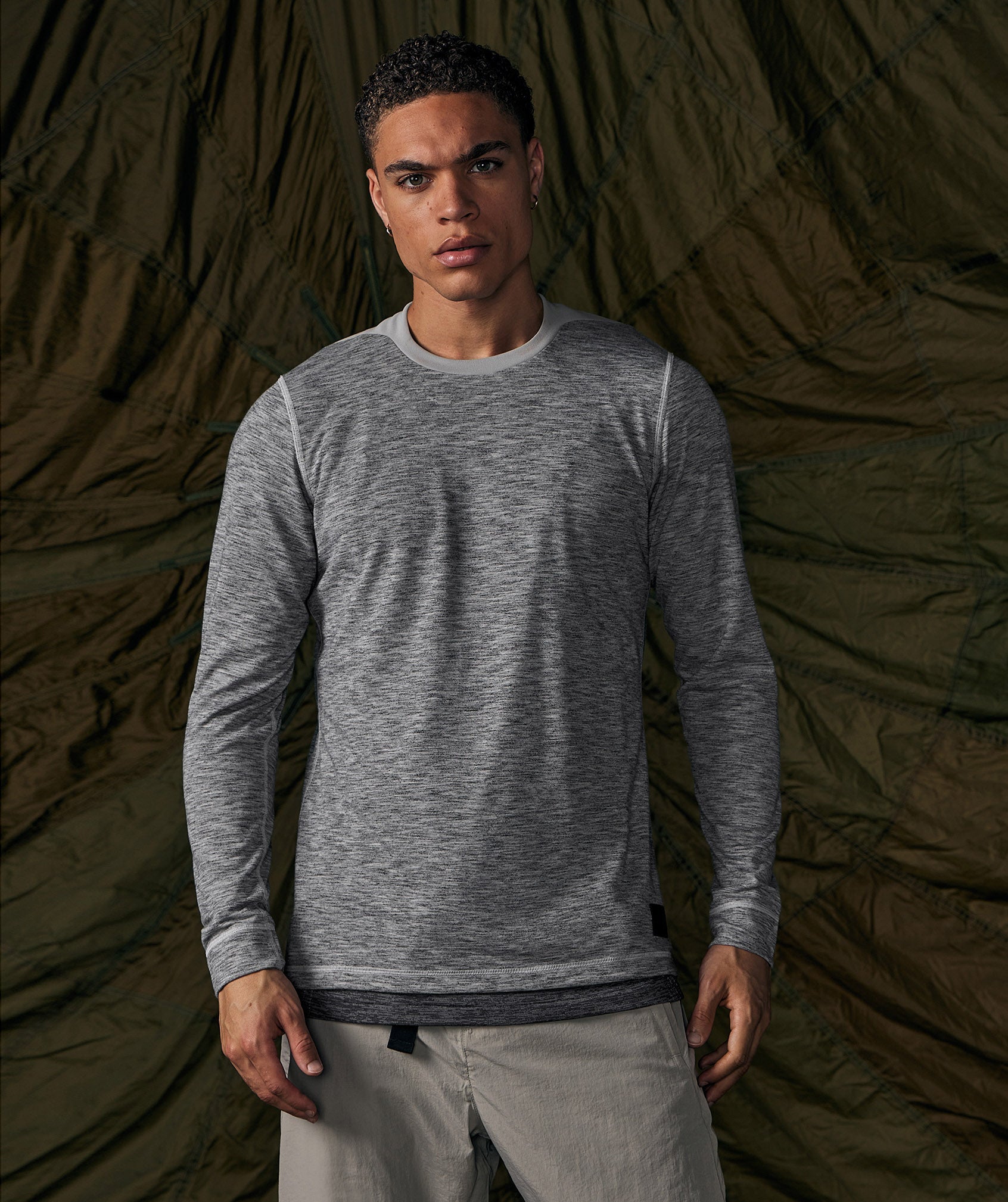 Deep Grey Men's Gymshark Retake Long Sleeve T Shirts | TNAQFD-275