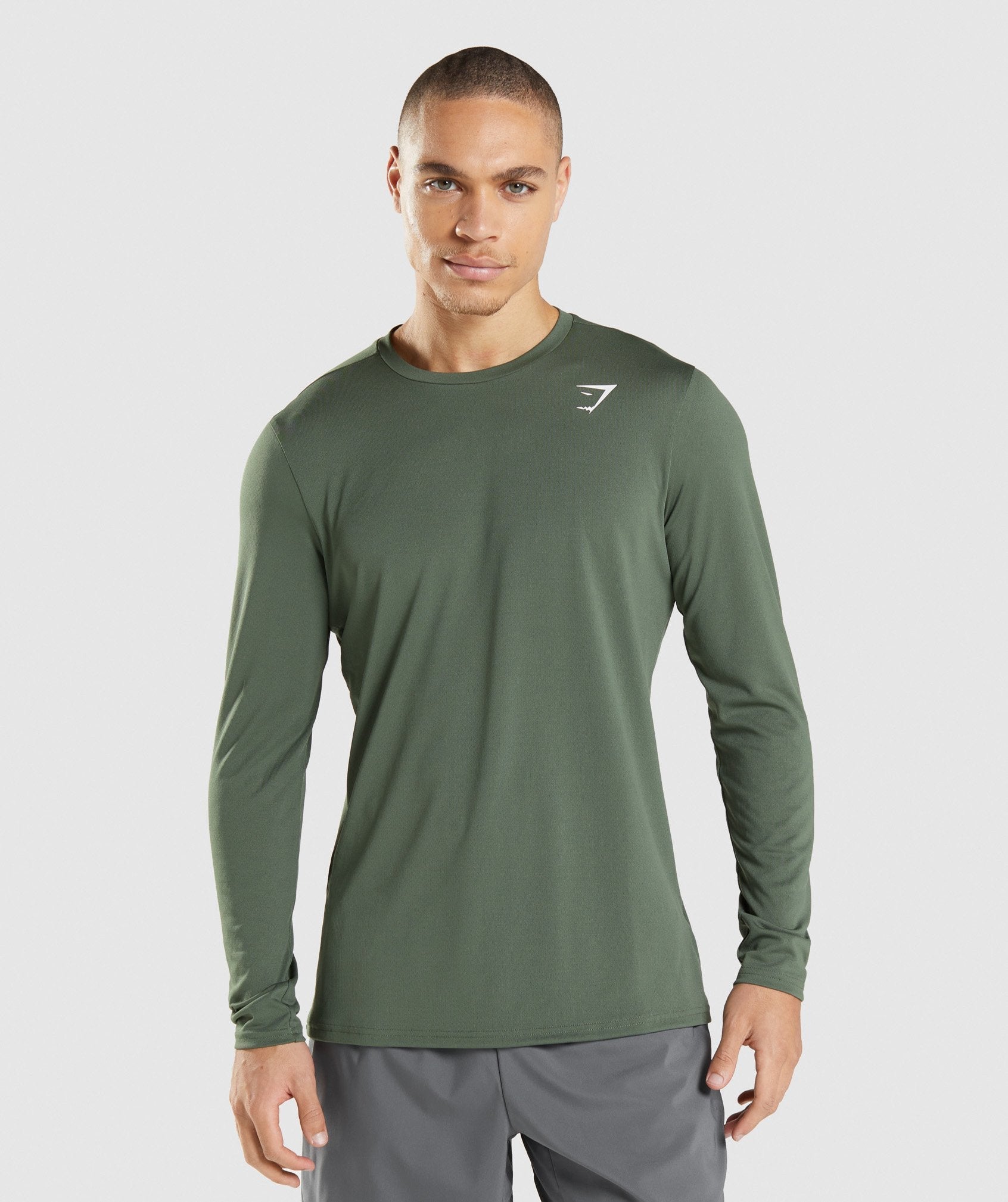 Green Men's Gymshark Arrival Long Sleeve T Shirts | ODTGNR-932